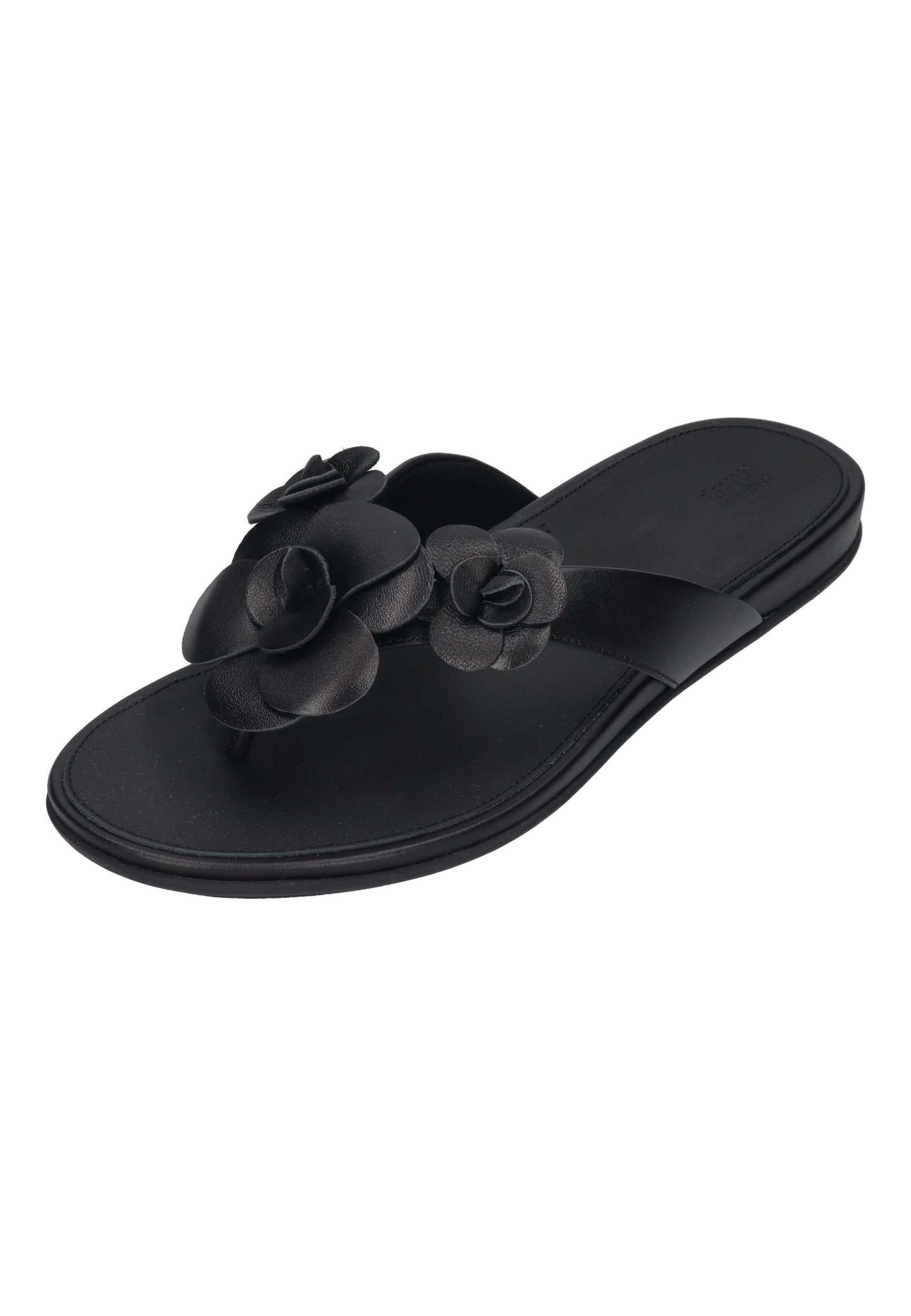 Fitflop GRACIE FLOWER LEATHER Zehentrenner Black günstig online kaufen