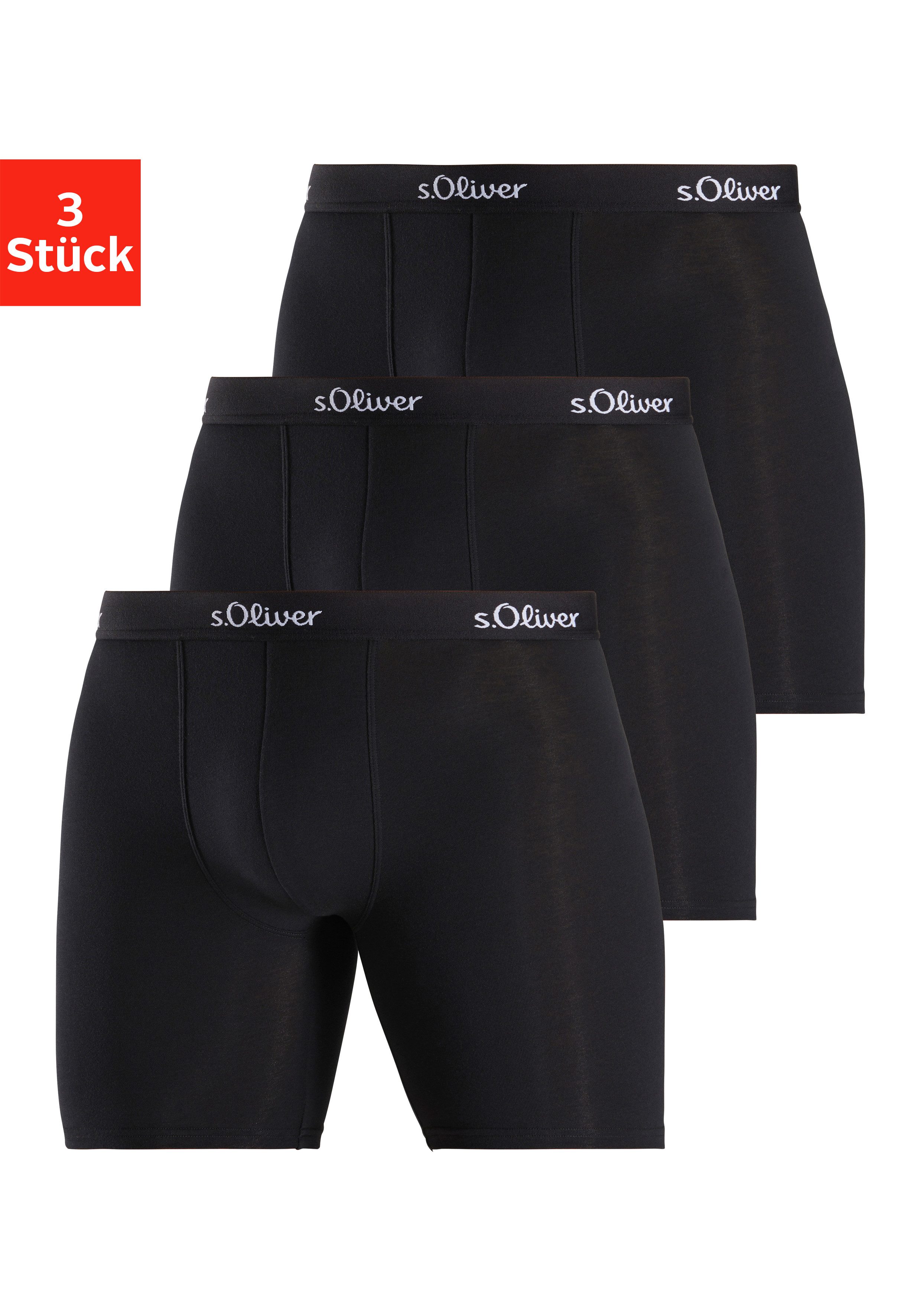 s.Oliver Langer Boxer Boxershorts für Herren (Packung, 3-St) mit längerem B günstig online kaufen