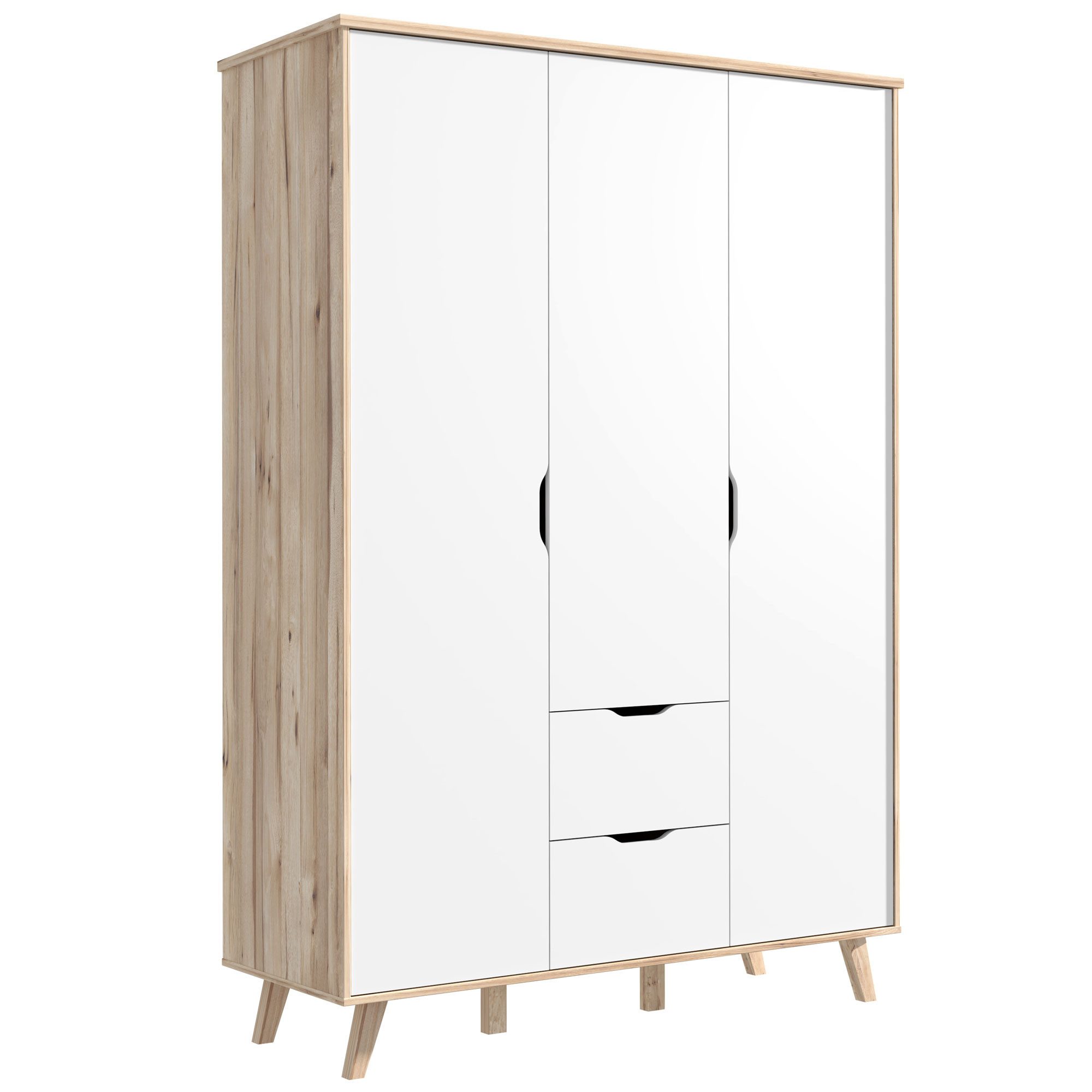 expendio Kleiderschrank Vanadis 1 Mauvella Oak Nb. / weiß 140x202x53 cm