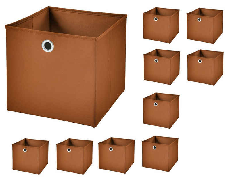 StickandShine Aufbewahrungsbox 10 Stück 33 x 33 x 33 cm Faltbox ohne Deckel Stoffbox Aufbewahrungsbox (10er SET 33x33x33) in verschiedenen Farben 33cm