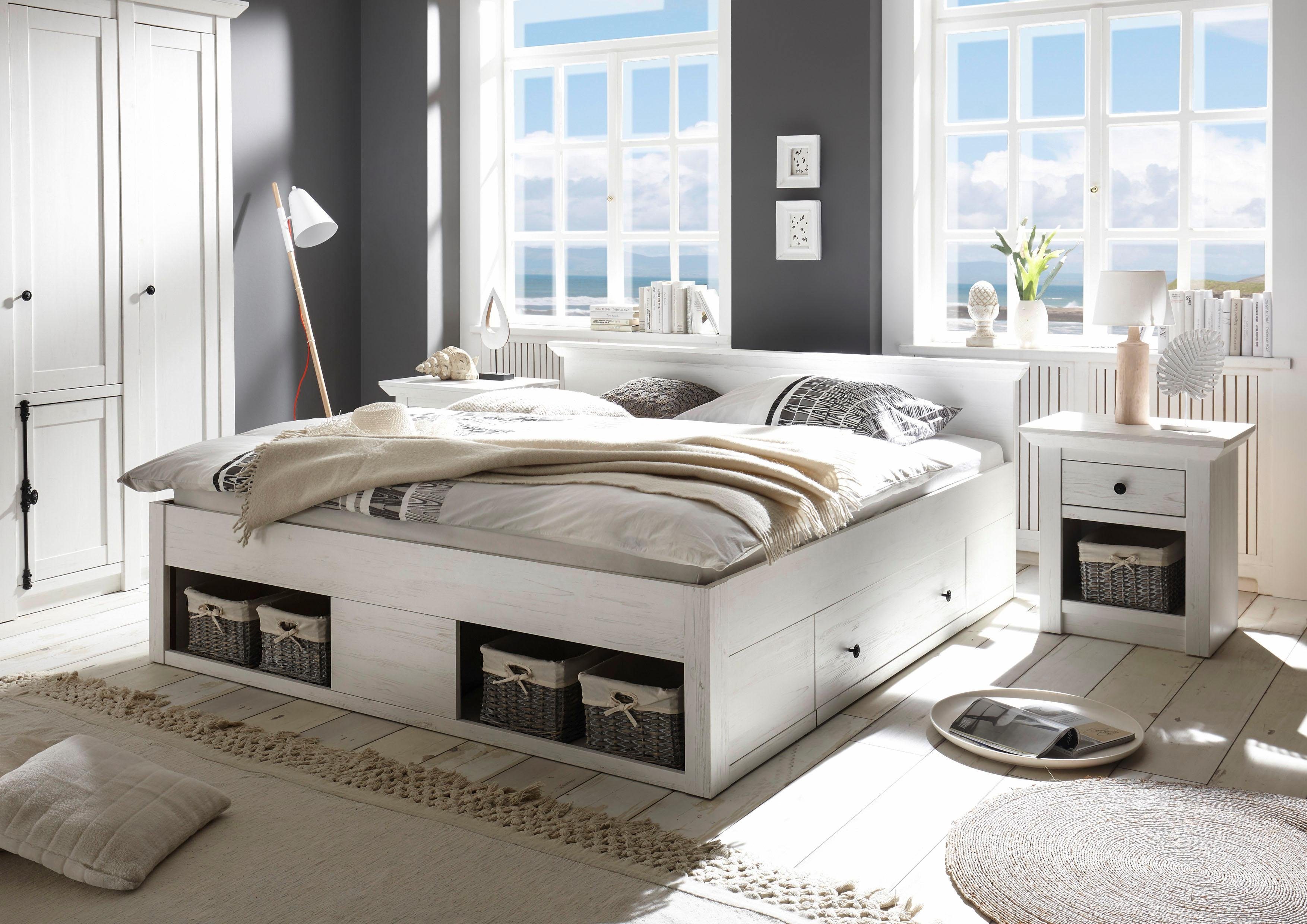 Home affaire Bett California Doppelbett im Landhausstil, Stauraumbett mit S günstig online kaufen