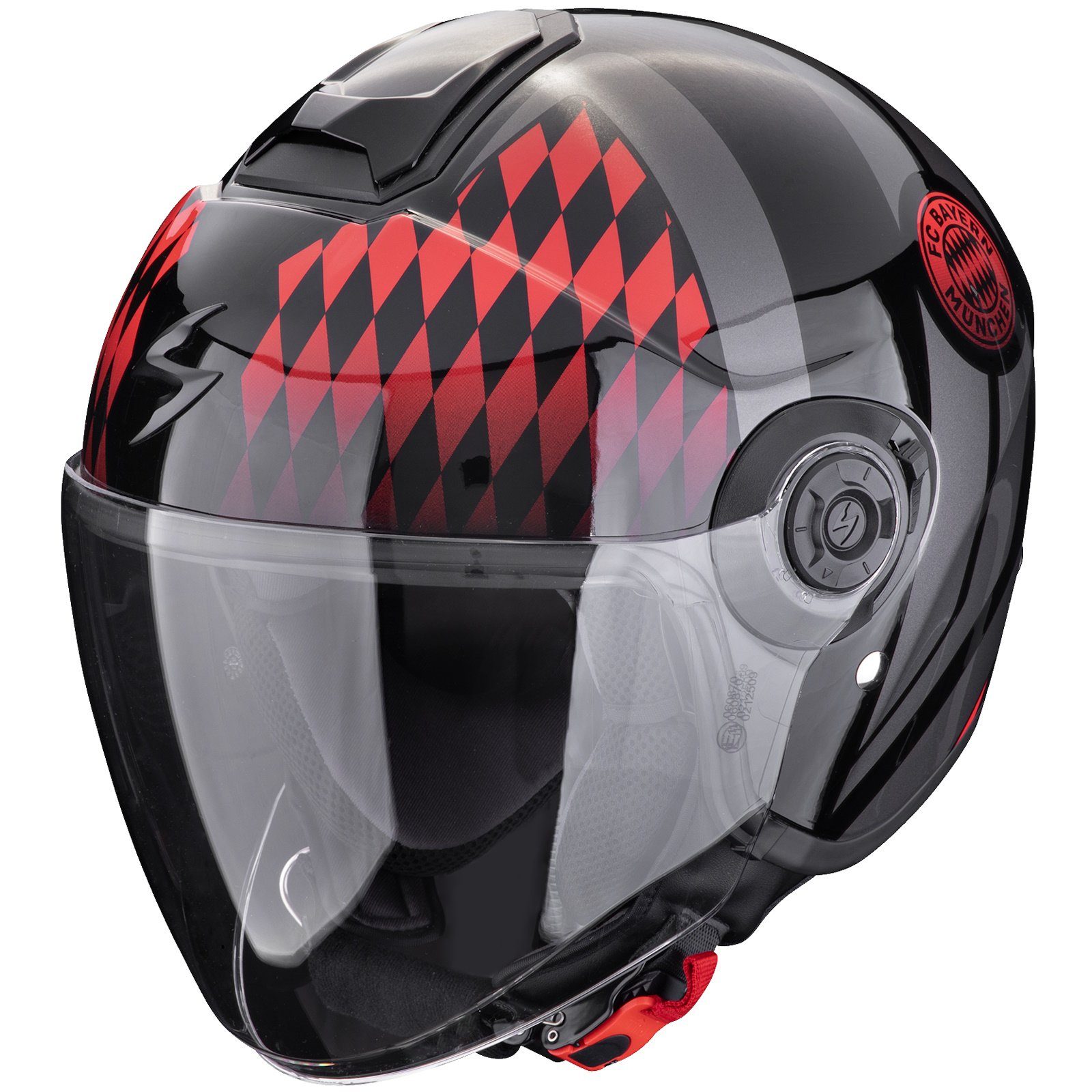 Motorradhelm Scorpion Exo-City II FC Bayern Jethelm Schwarz / Rot