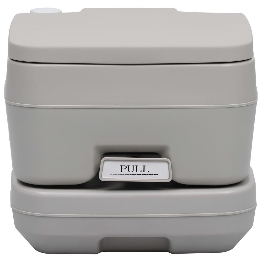 vidaXL Campingtoilette, Tragbare Campingtoilette Grau 10 + 10 L
