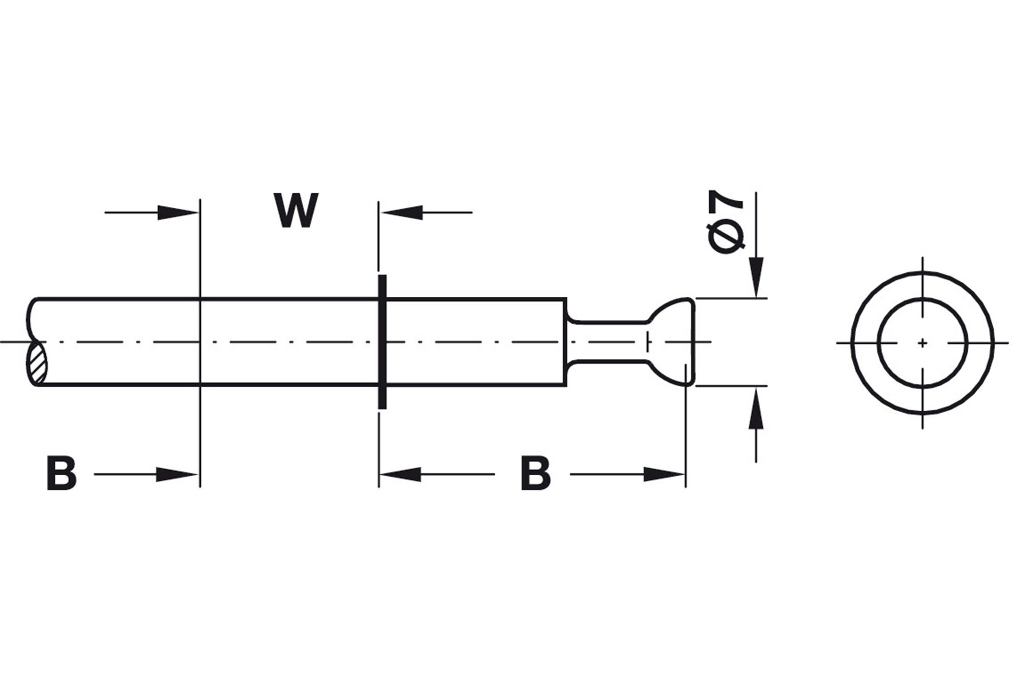 Minifix (2-tlg) Seegerring Doppelbolzen 8mm Häfele Dübel-Set Bolzenbohrung Mittelwandverbinder, W19/B34