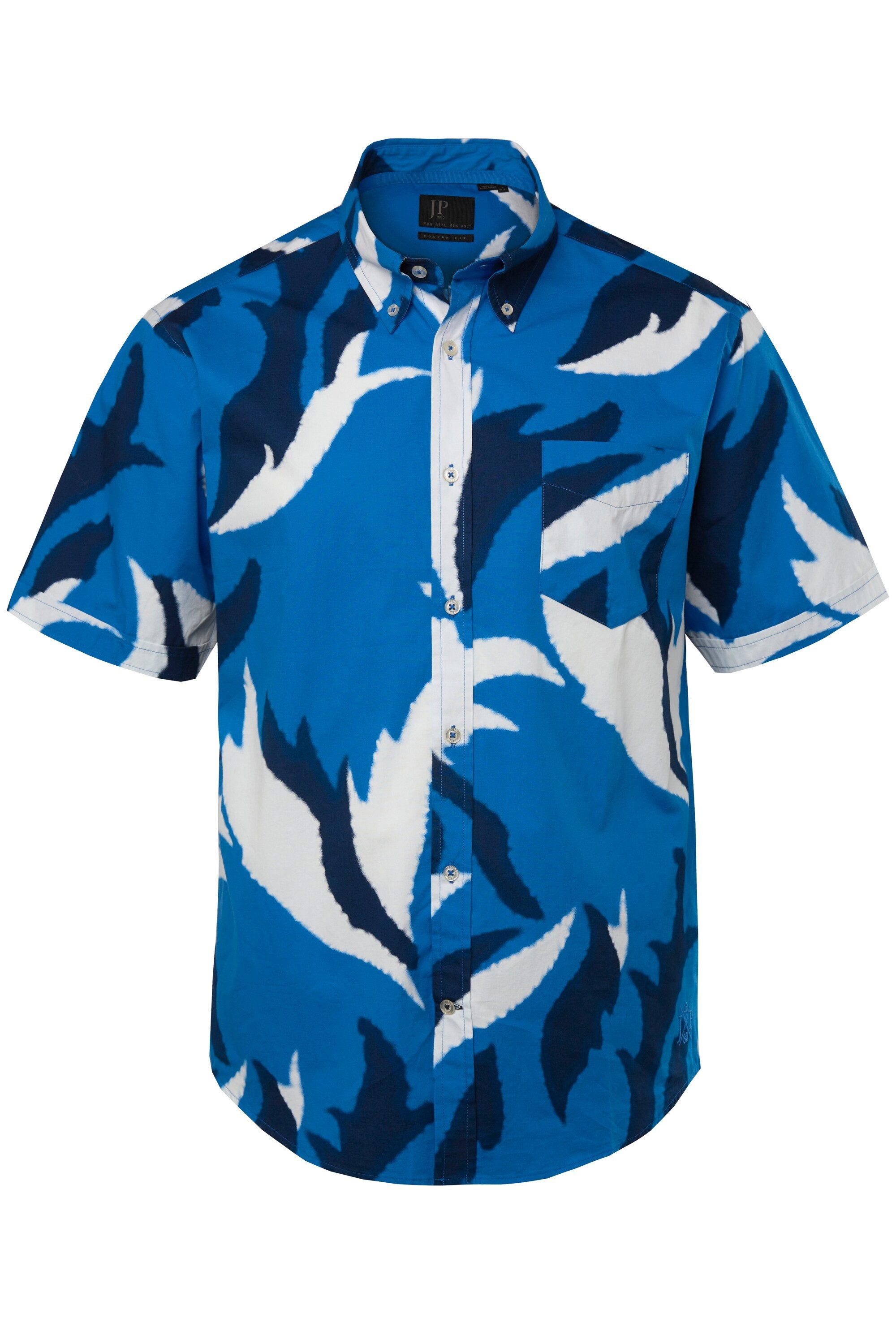 JP1880 Kurzarmhemd Hemd Halbarm Allover-Print Buttondown-Kragen günstig online kaufen