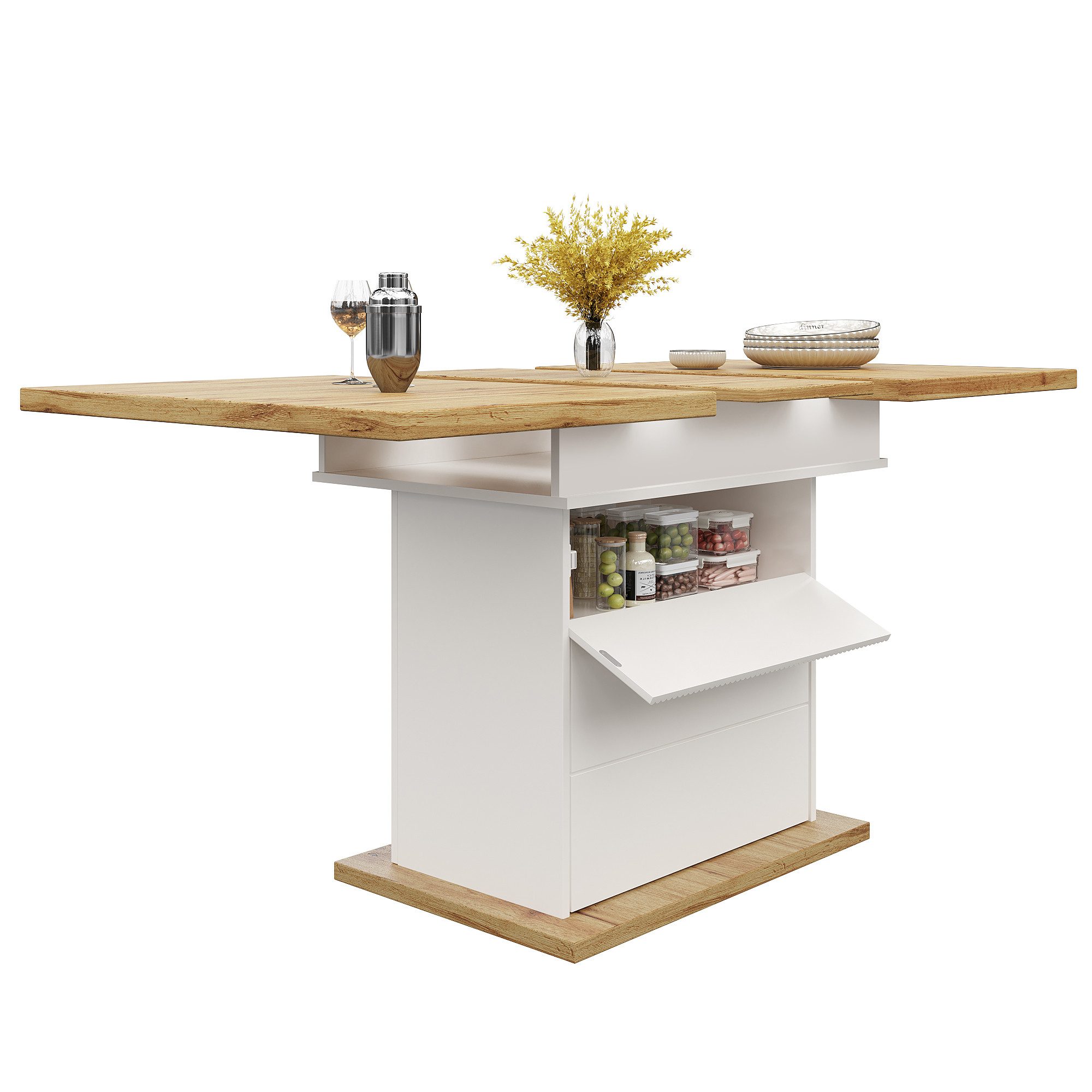 KLAM HOME Esstisch Teleskoptisch(110-140×80cm), klappbarer Küchentisch günstig online kaufen