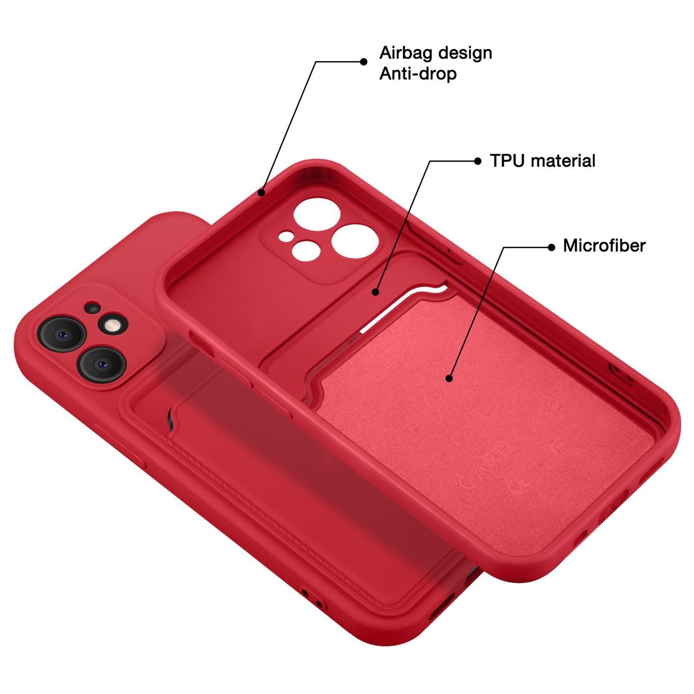 CoolGadget Handyhülle Card Case Handy Tasche für Apple iPhone 15 Plus 6,7 Zoll, Silikon Schutzhülle mit Kartenfach für iPhone 15 Plus Hülle