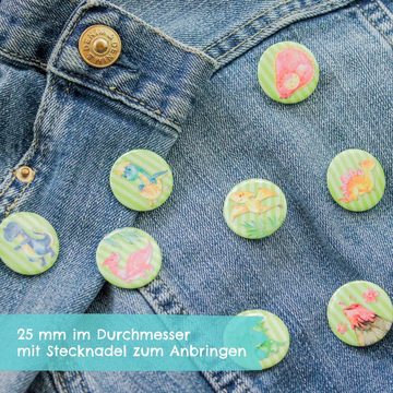 PAPIERDRACHEN Federmäppchen 8 Mini Buttons - Dino