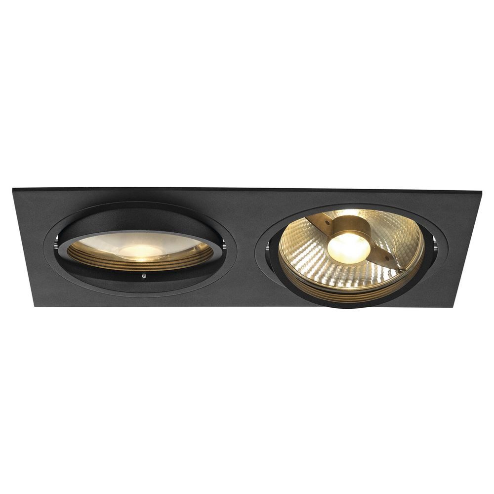 SLV Einbauleuchte Zweiflammiger Einbaustrahler New Tria, QPAR111, Clipfedern, Hochvolt