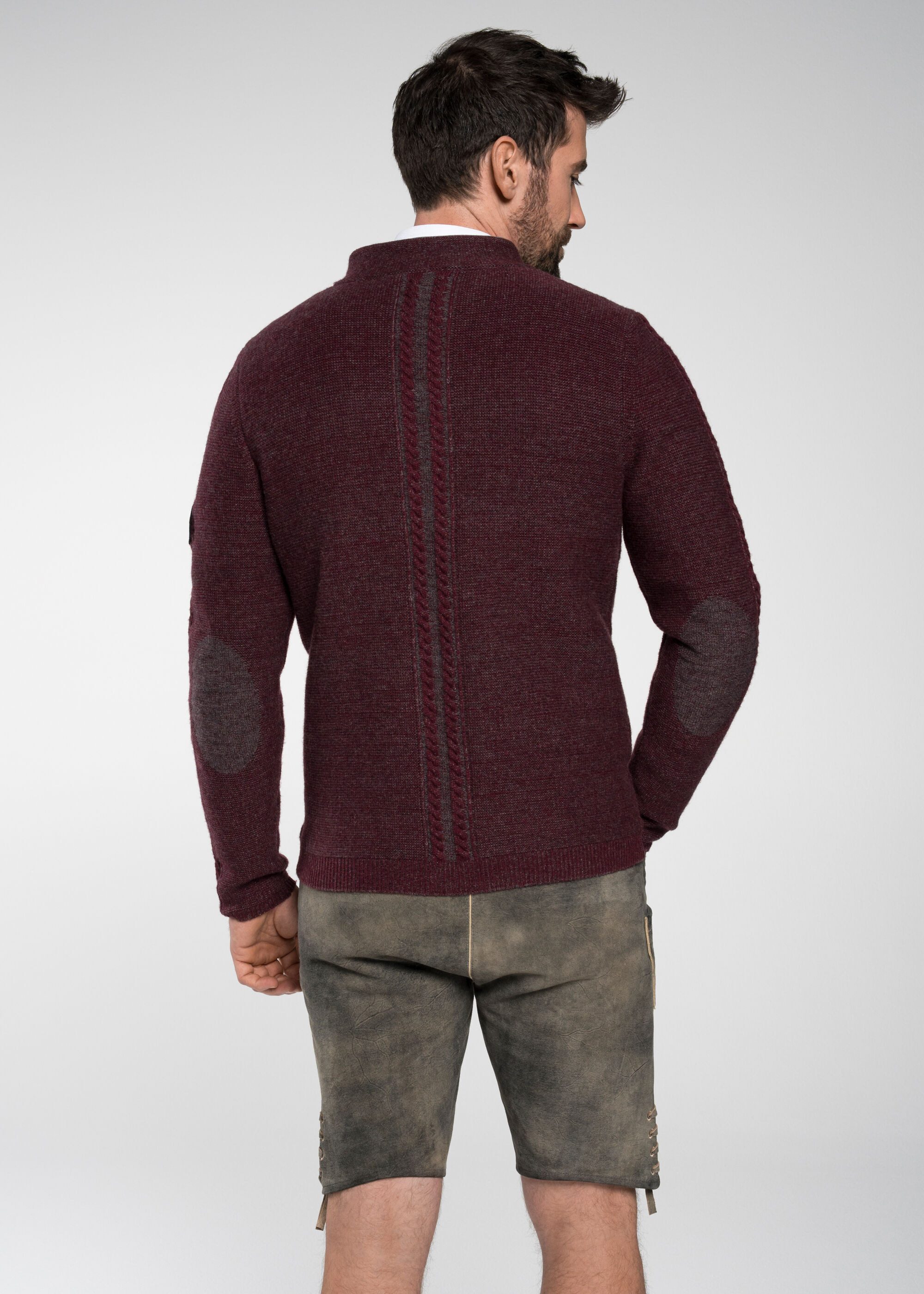 Spieth & Wensky Trachtenstrickjacke Strickjacke "Filch" (1-tlg) Ärmelpatch auf dem linken Oberarm
