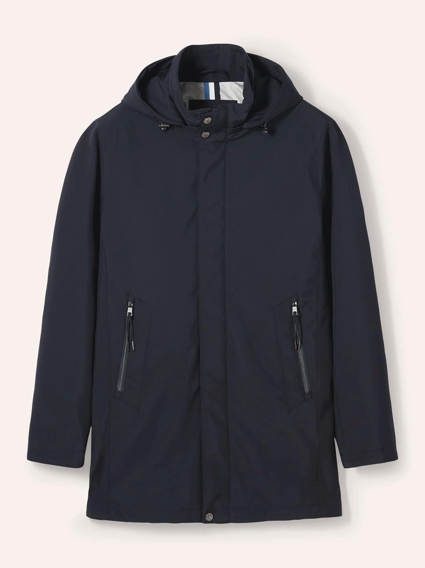 Walbusch Langjacke Herren Microfaser Langjacke mit Kapuze, mit Kapuze
