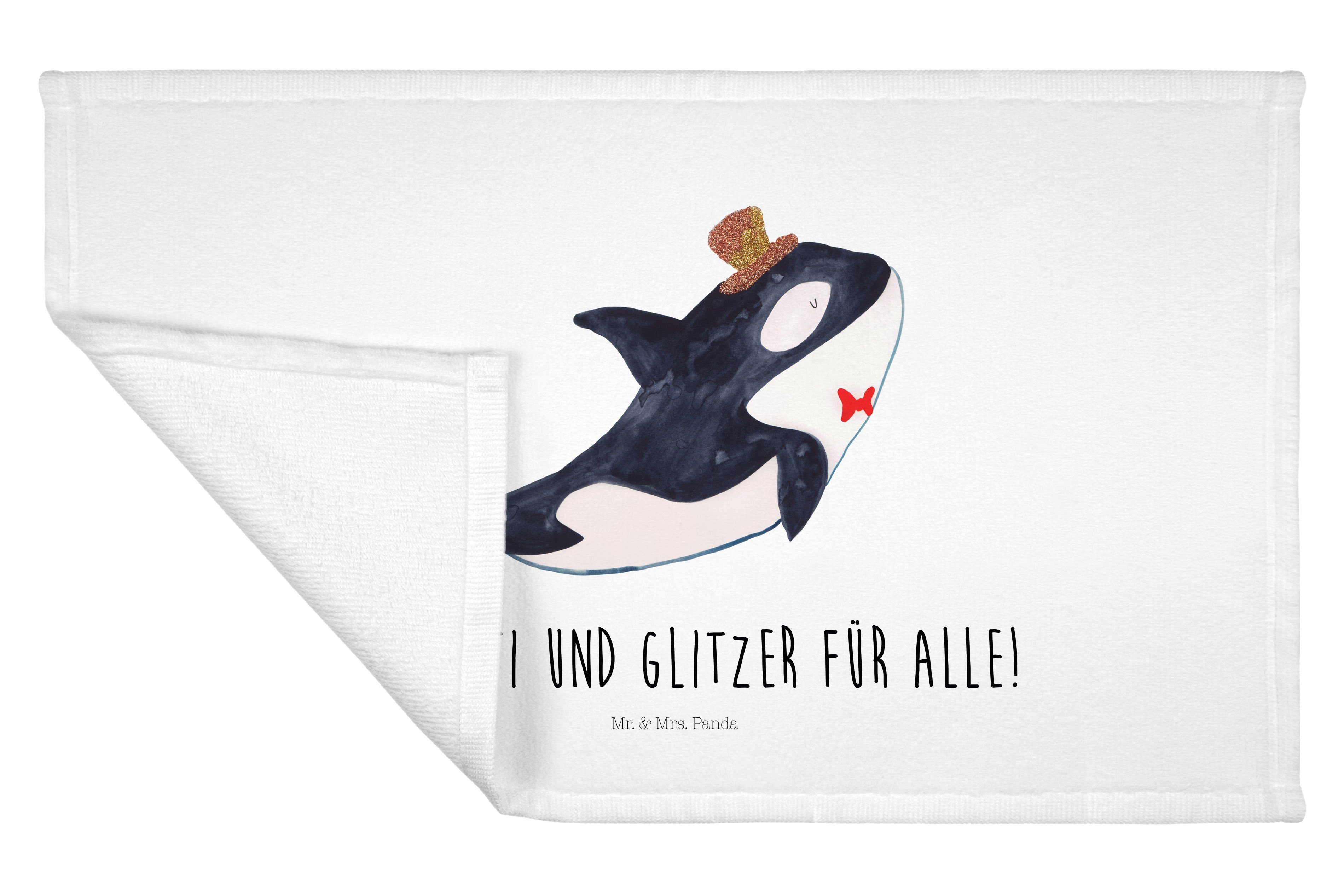 - Geschenk, Mrs. Panda Handtuch, Zylinder Kinder Meeresti, Weiß - Handtuch Mr. Orca Gästetuch, (1-St) &