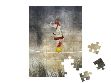 puzzleYOU Puzzle Illustrative lustige Elefantendame im Zirkus, 48 Puzzleteile, puzzleYOU-Kollektionen