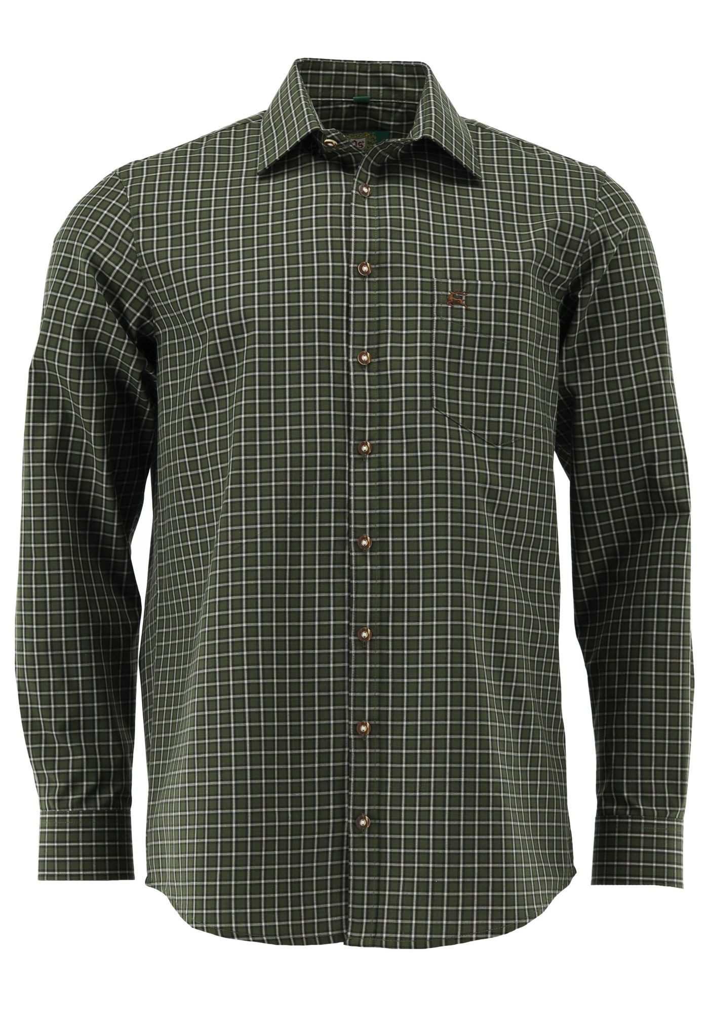 OS Trachten Outdoorhemd Ratyp Langarm Jagdhemd mit Hirsch-Stickerei auf der günstig online kaufen