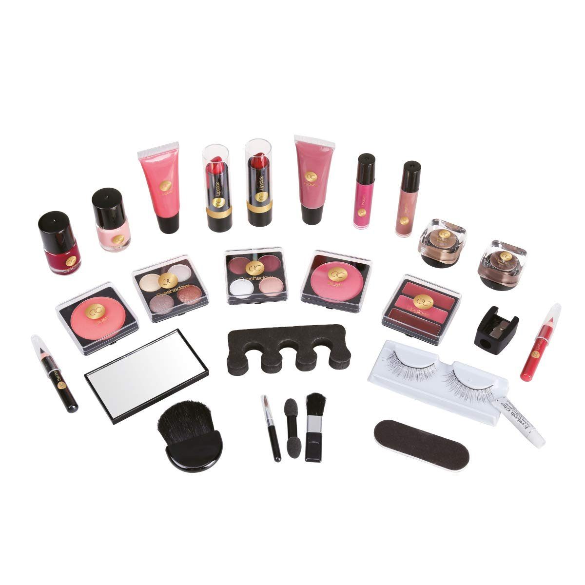 ACCENTRA Adventskalender im Advent Kosmetik-Spiegel Schmink-Set 24 Schminke Make-up Zehenspreizer, umfangreiches Kleinigkeiten Beauty-Adventskalender vom mit Styling