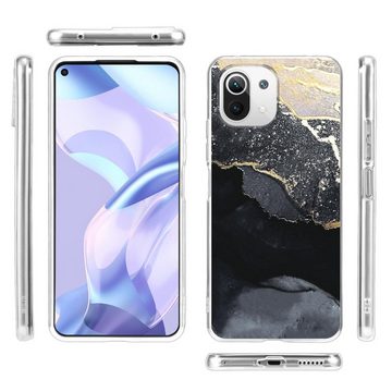 CoolGadget Handyhülle Marmor Slim Case für Xiaomi Mi 11 Lite 4G/5G 6,55 Zoll, Hülle Dünne Silikon Schutzhülle für Xiaomi Mi 11 Lite Hülle