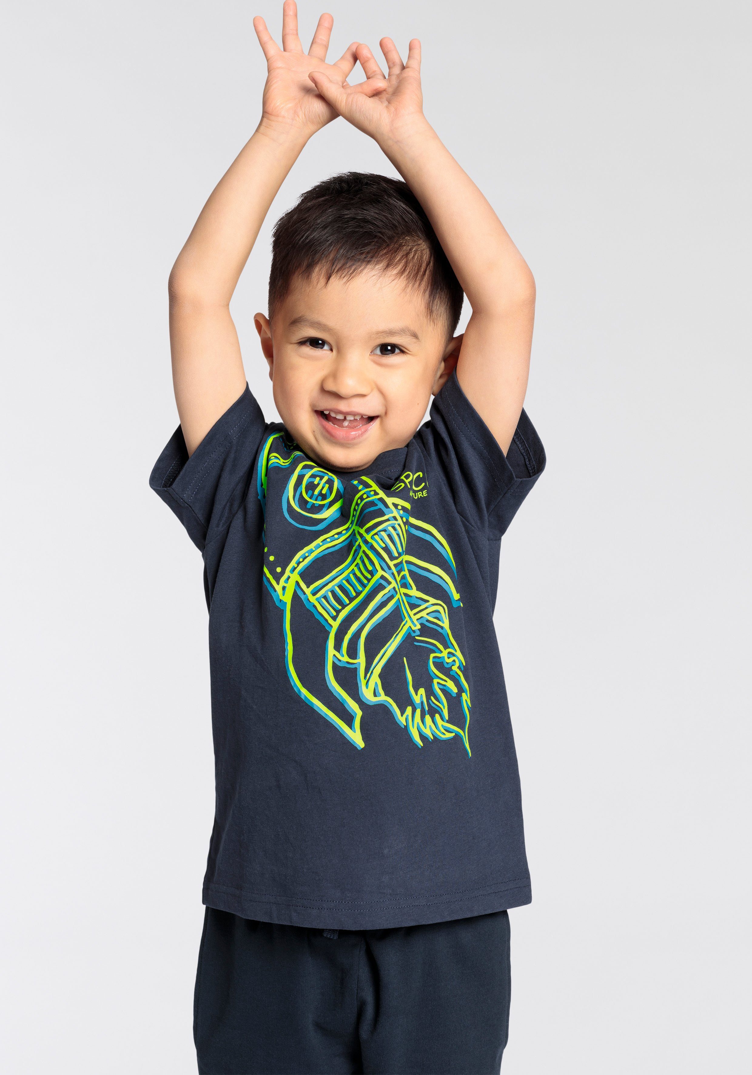 KIDSWORLD T-Shirt RAKETE Kurzarm, Basic-Passform, mit trendigem Druck, Rundhalsausschnitt