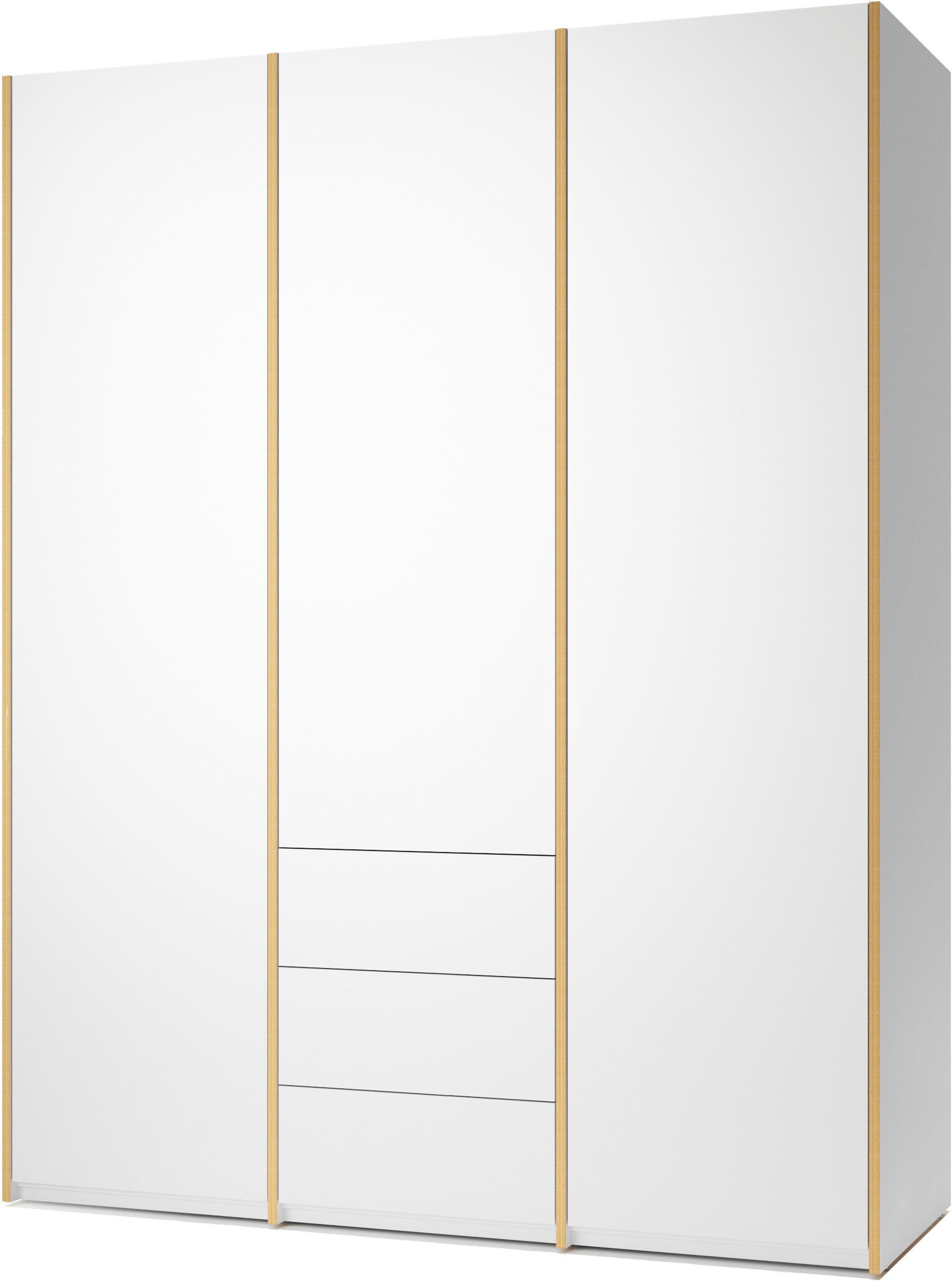 Müller SMALL Variante Plus weiß/birke 3 Schubladen | weiß/birke 3 LIVING inklusive Kleiderschrank Modular