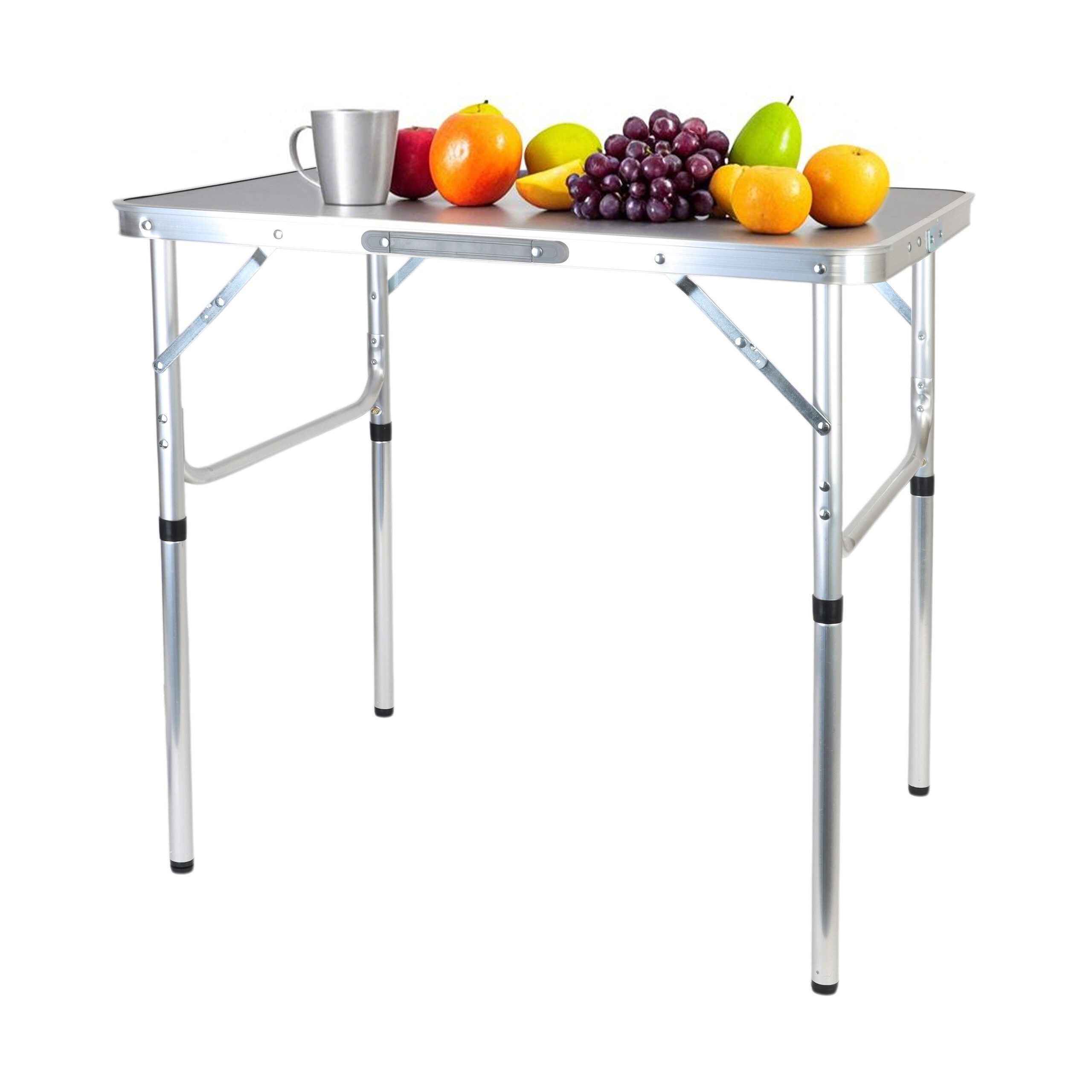 relaxdays Campingtisch klappbar & höhenverstellbar, Schwarz günstig online kaufen