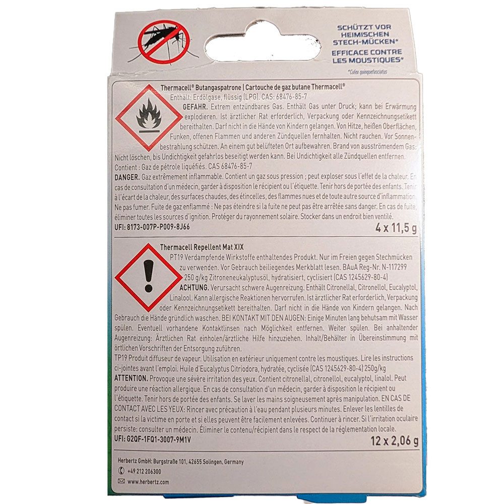 ThermaCell Insektenabwehrgerät Nachfüllpack PT-19 - 48 Stunden Mückenschutz Wirkstoffplättchen, Insektenschutzgerät gegen Stechmücken, für Außenbereich