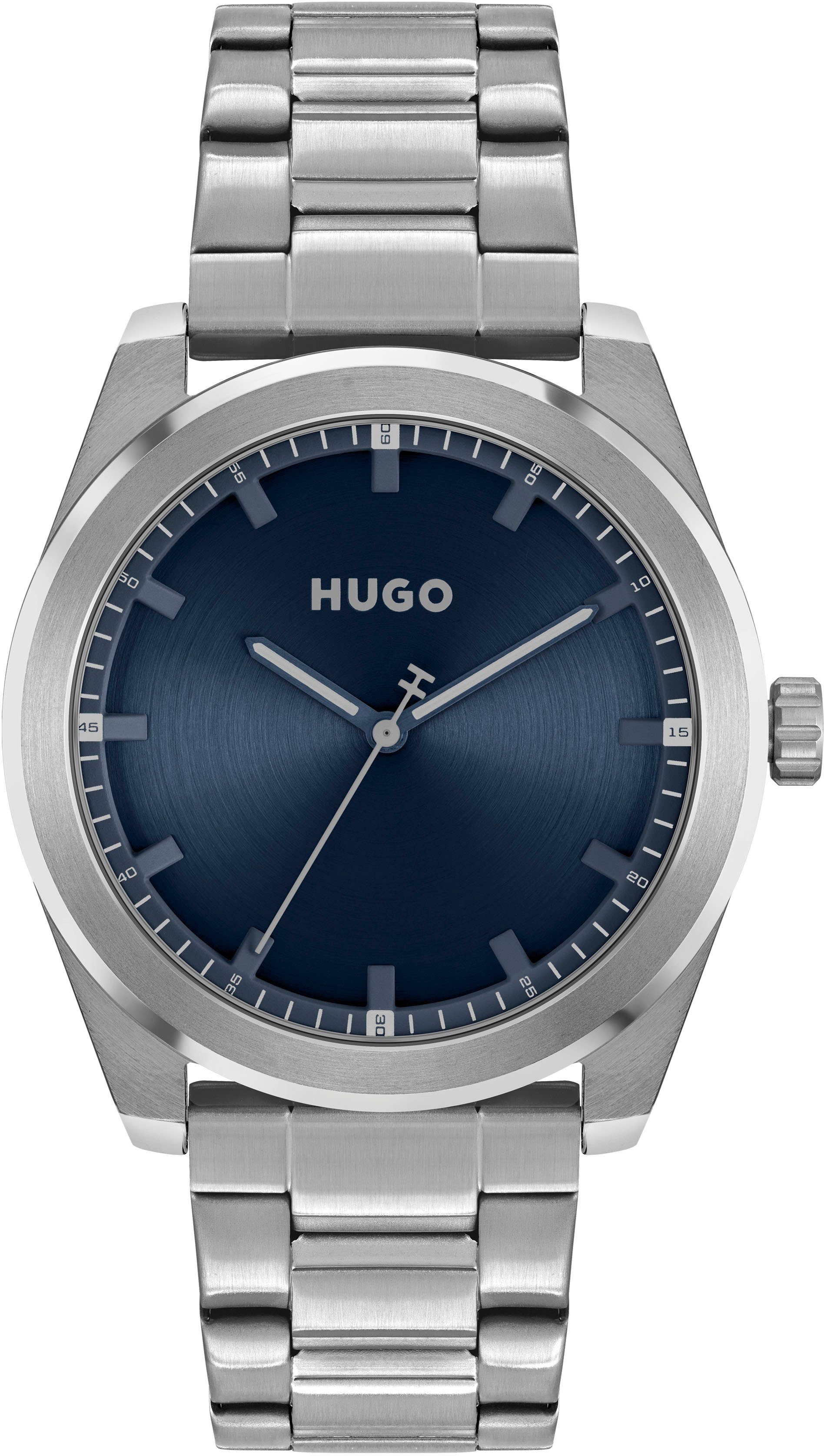 HUGO Quarzuhr #BRIGHT 1530361, Armbanduhr, Herrenuhr, Mineralglas, Edelstahlarmband