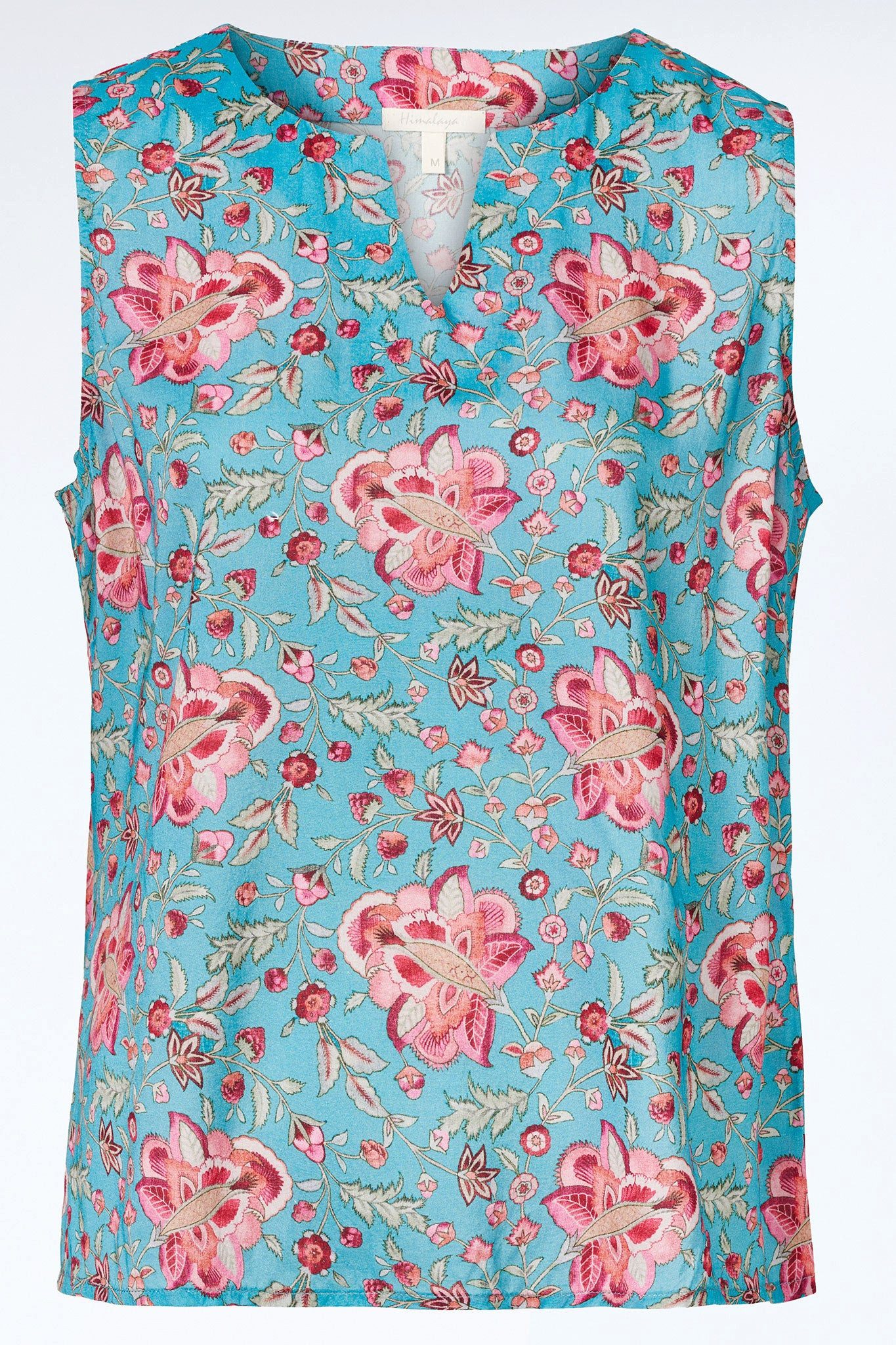 Himalaya Clothing Shirttop Ärmellose Bluse mit leuchtendem Blütenmuster - Bluse Damen aus Viskose Luftiges Blusentop mit weichem, fließendem Fall
