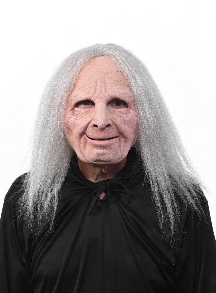 Zagone Studios Verkleidungsmaske Greise Frau - Oma Kostüm Maske Fasching Halloween, Auch für gartsige Hexen oder Alt-Hippies geeignet