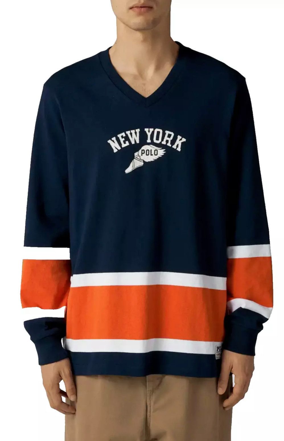 Polo Ralph Lauren Sweatshirt New York Champs Eishockey Trikot QR-Code zur sofortigen Echtheitsprüfung über das Ralph Lauren-System