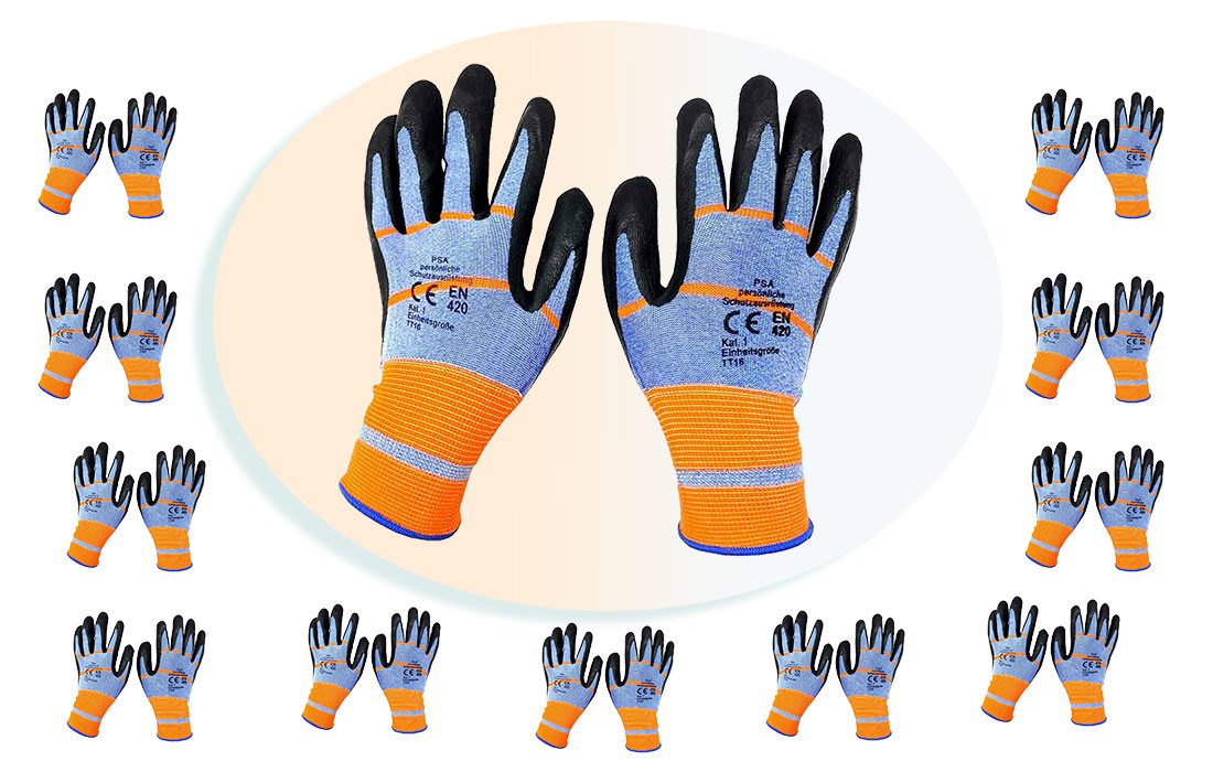 Lauroo Arbeitshandschuhe 12 Paar Arbeitsschutzhandschuhe Ultra Flex (12-St) günstig online kaufen