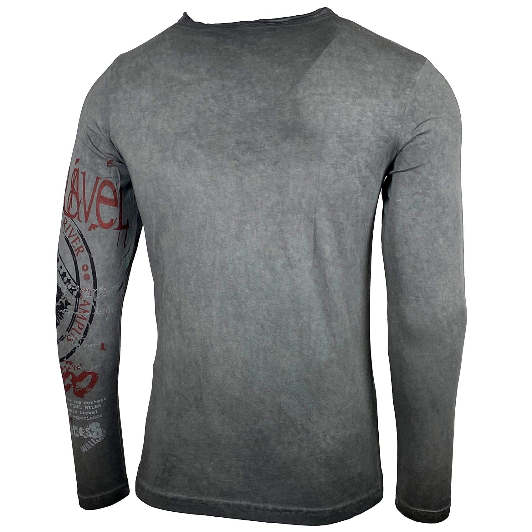 Baxboy Longshirt Herren Longsleeve T-Shirt Moderner Männer Langarmshirt B-704