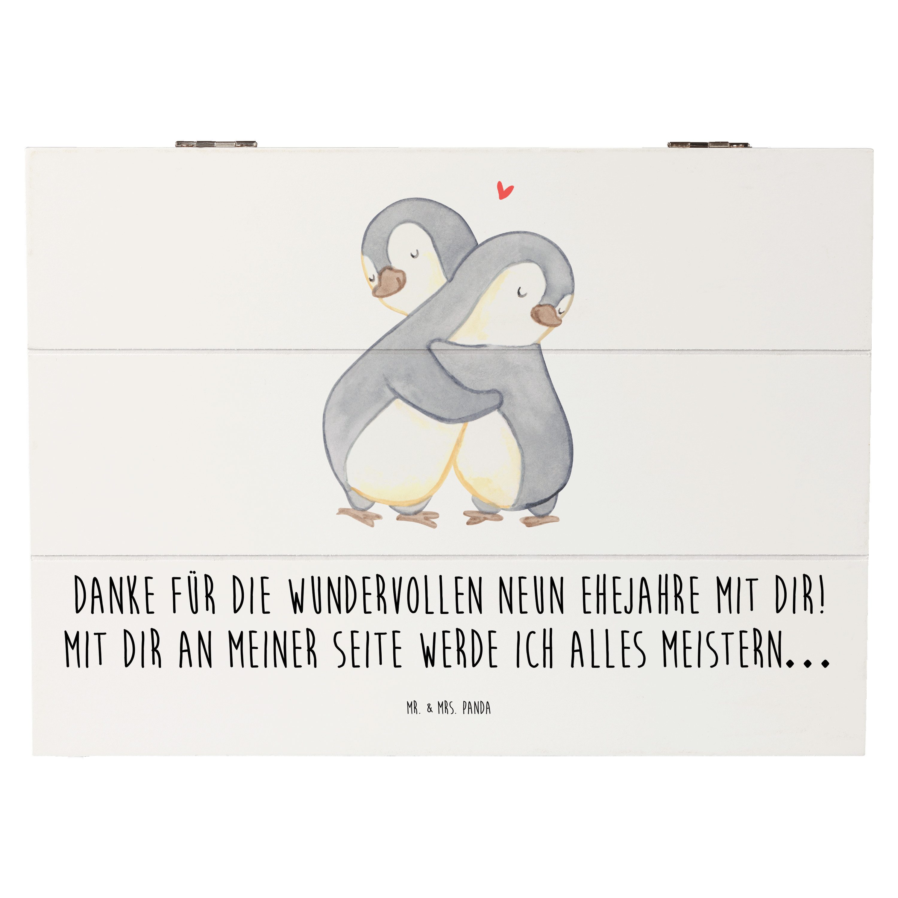 Dekokiste 25 x 18 cm 9. Hochzeitstag Keramikhochzeit - Weiß - Geschenk, Dankbar