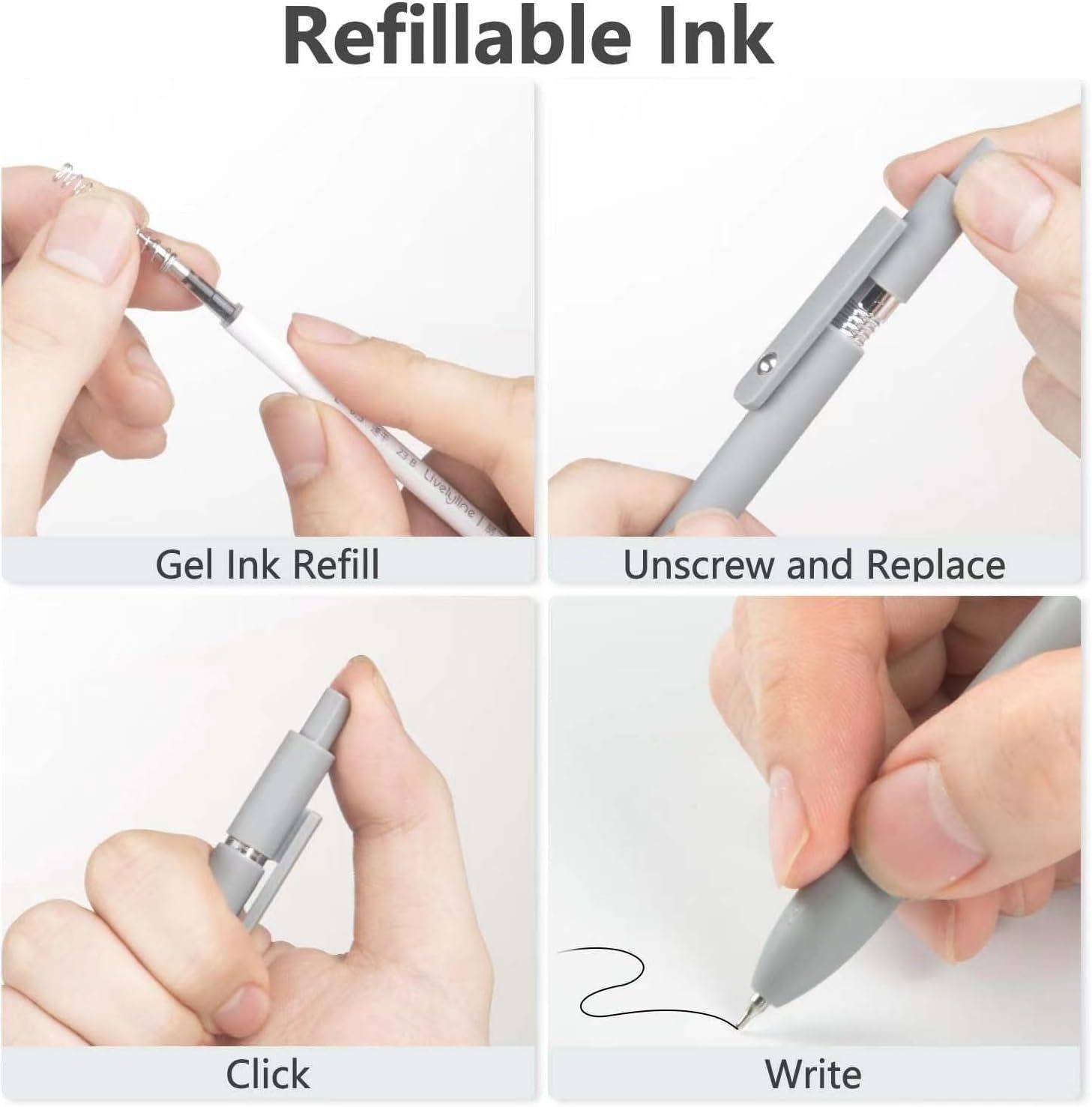 Stück Gelstifte Kugelschreiber Taschenclip,6 autolock und Druckmechanik mit Kugelschreiber,