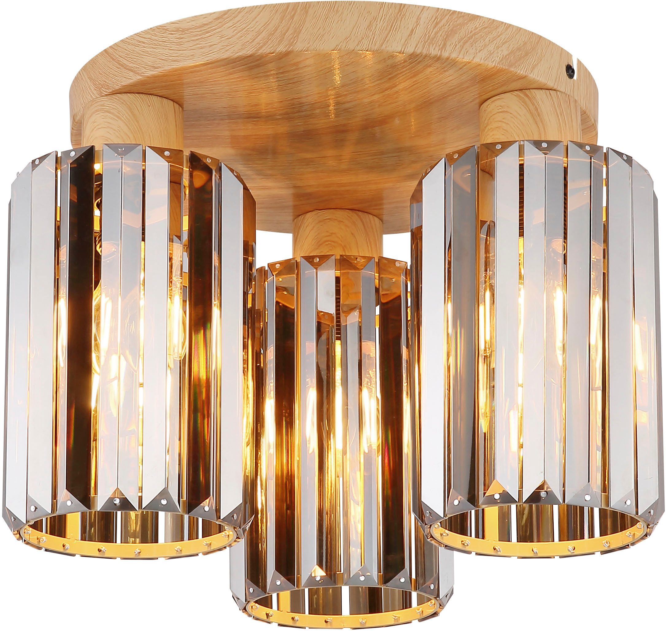 NOWA Deckenleuchte RUN, ohne Leuchtmittel, Deckenlampe, Kristalle, Wohnzimmer