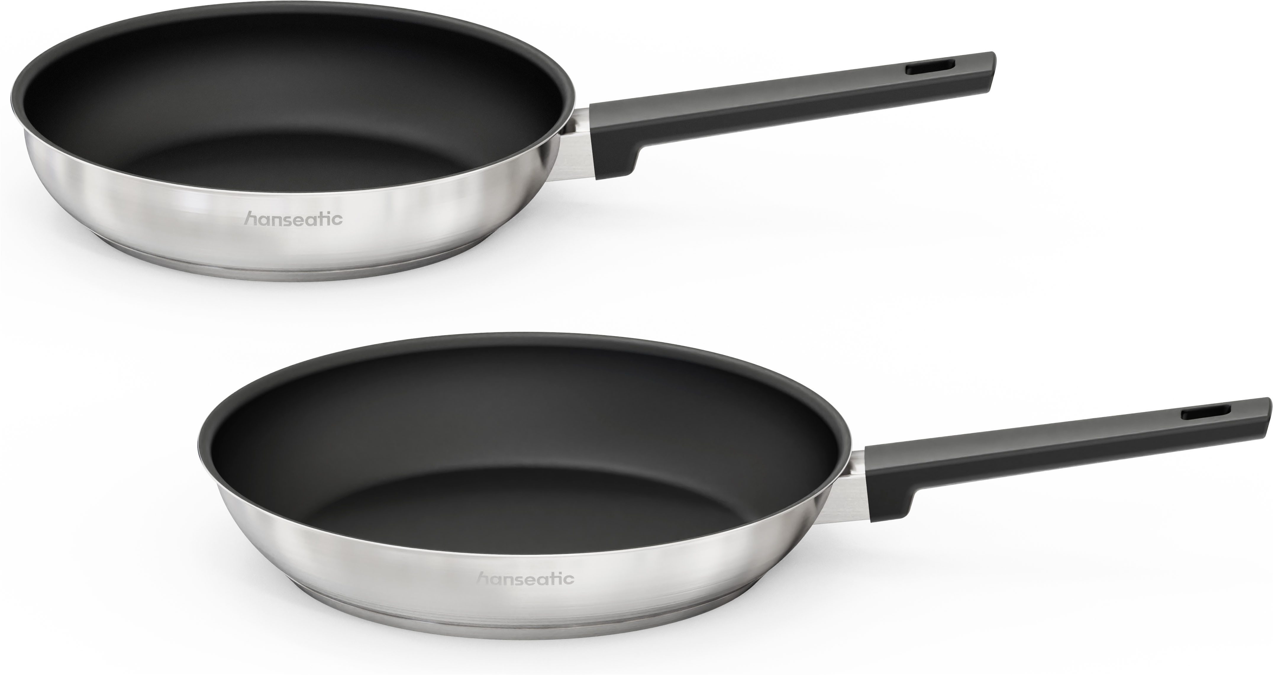 Hanseatic Pfannen-Set SMART, Edelstahl 18/10 (Set, 2-tlg., 1x Pfanne Ø 24 cm und 28 cm), Pfannen mit Antihaftbeschichtung, für alle Herdarten, inkl. Induktion