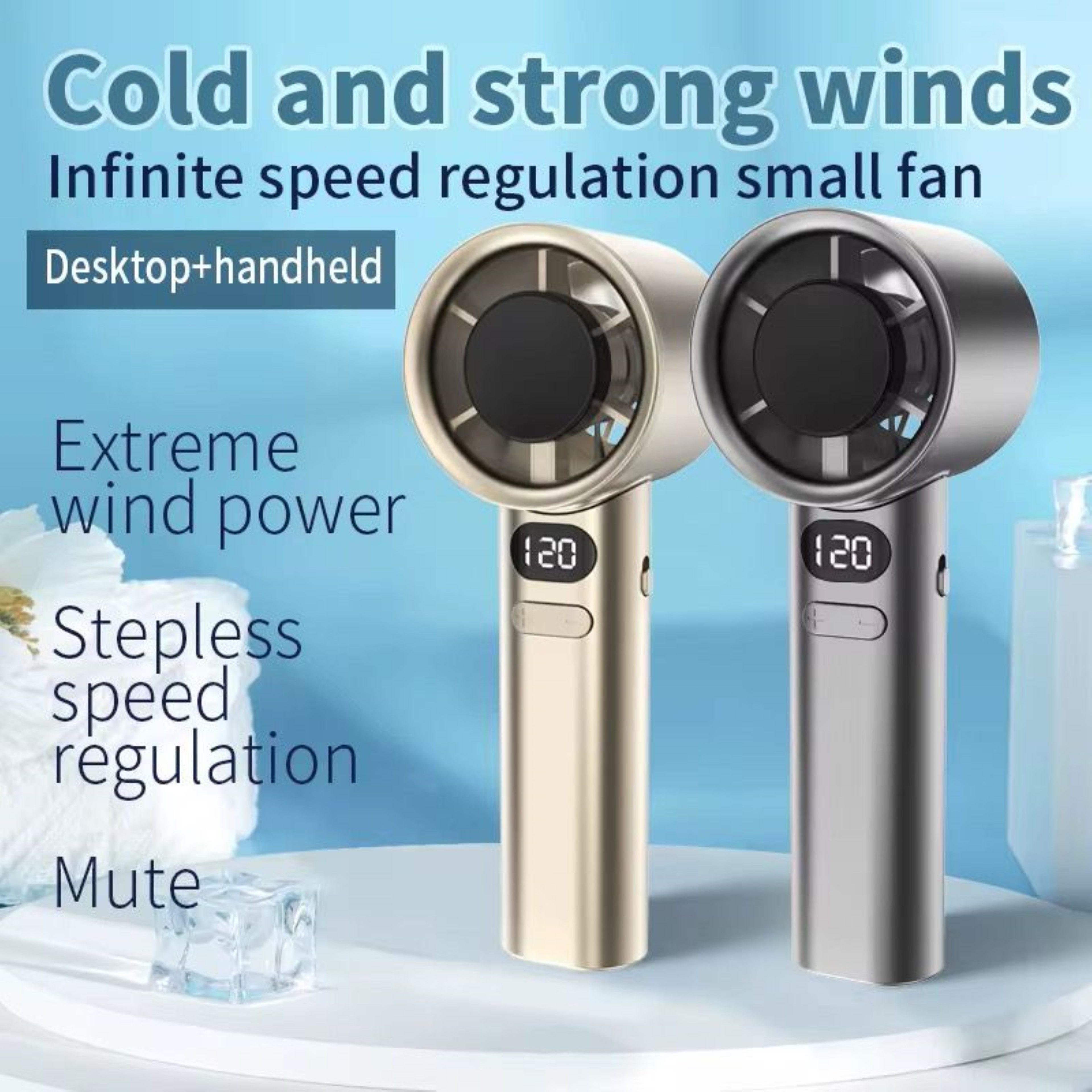 LA CUTE Handventilator Mobiler USB Handventilator mit Akku, LED Display, 12 günstig online kaufen