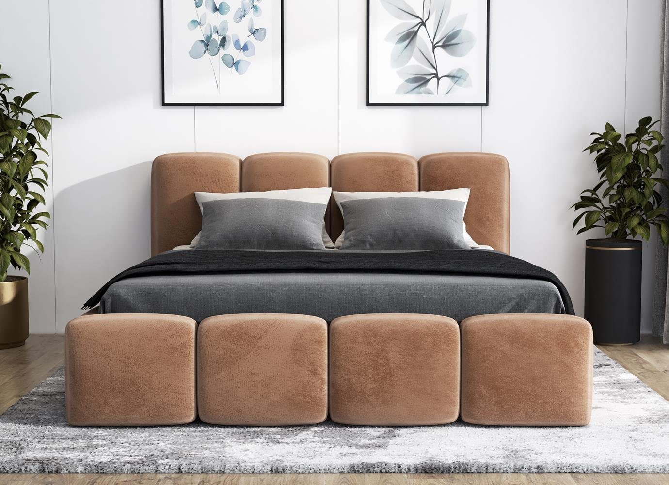 A&J MöbelLand GmbH Polsterbett DONA-OM mit Lattenrost und Bettkasten. (Bett günstig online kaufen