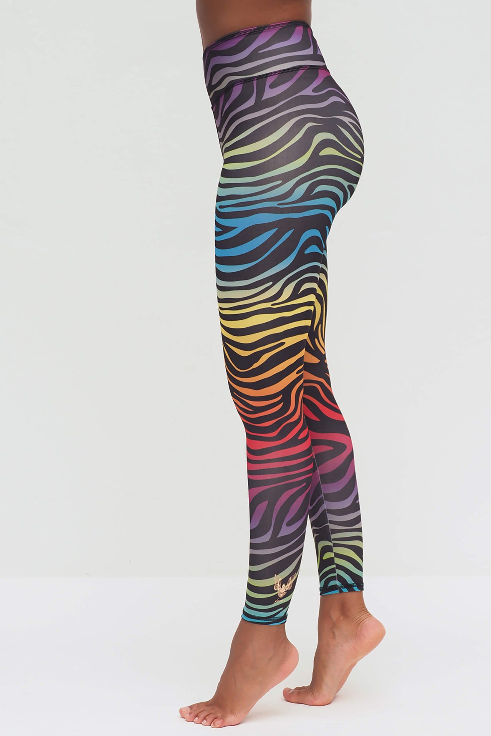 Kismet Yogastyle Zebra Rainbow Ganga (Standard, 1-tlg) Leggings Yogaleggings Yoga 7/8