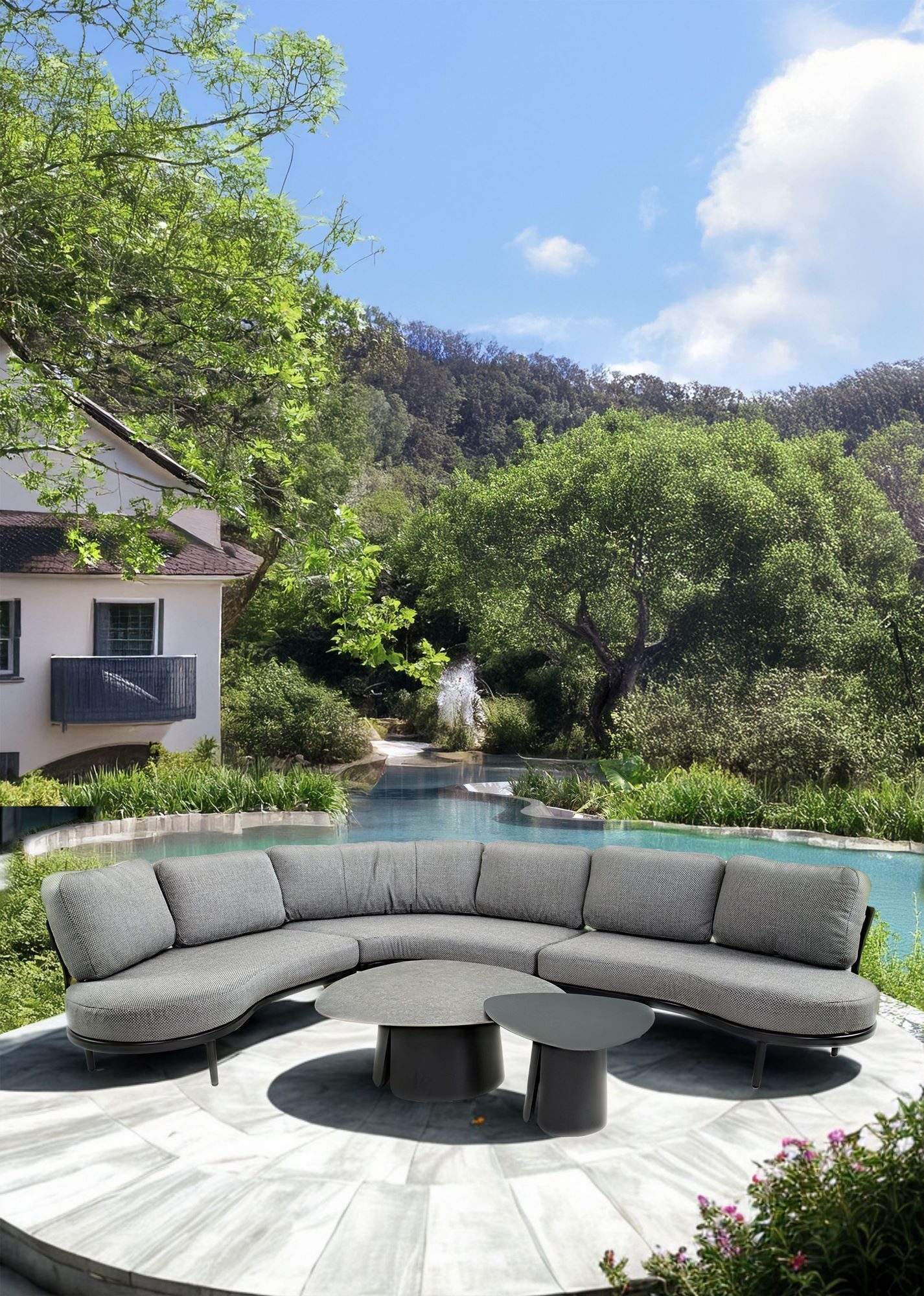 Lesli Living Gartenlounge-Set Lesli Living Eck-Lounge-Set "Durban" 260x325cm halbrund