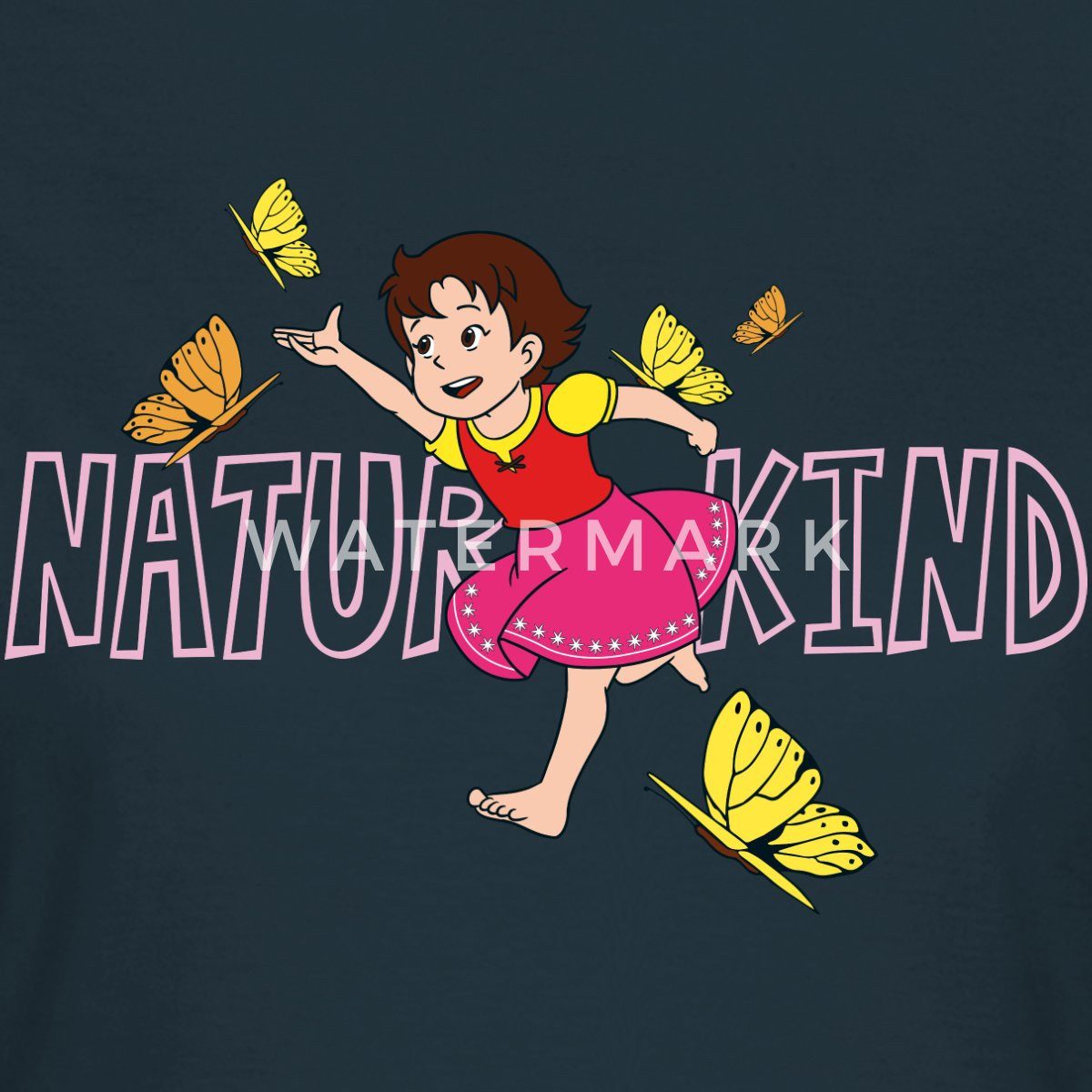 Spreadshirt T-Shirt Heidi Naturkind Schmetterlinge Frauen günstig online kaufen