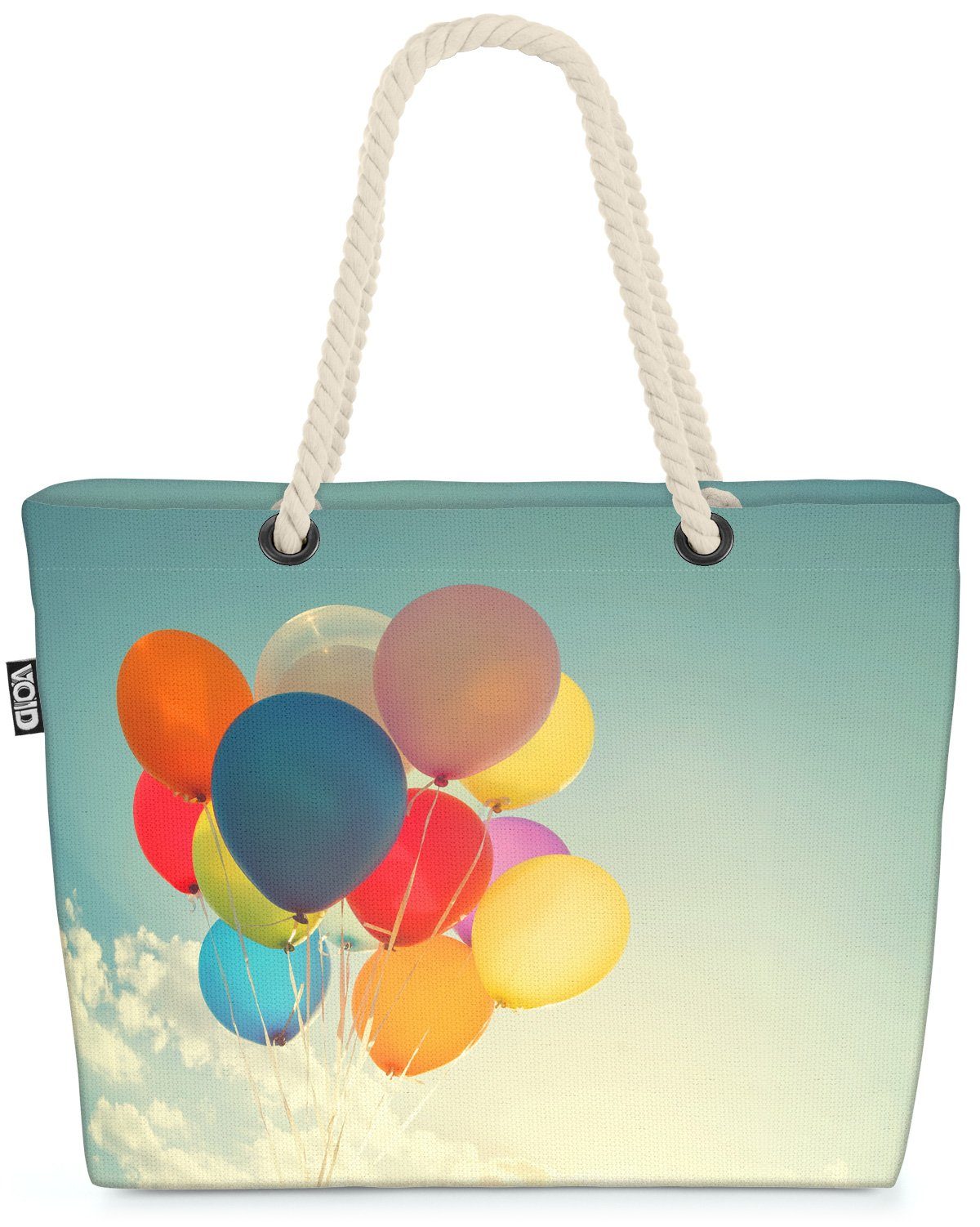VOID Strandtasche (1-tlg), Retro Luftballons Party Feier geburtstag es ballons sommer himmel woh