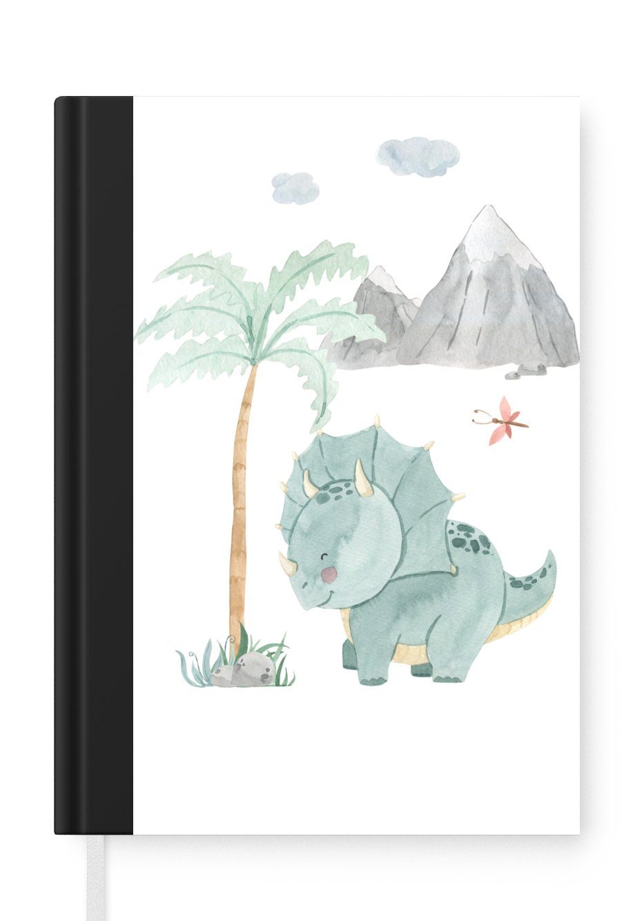 MuchoWow Notizbuch Kinderzimmer - Dinosaurier - Baum - Kinder - Kind, Journal, Merkzettel, Tagebuch, Notizheft, A5, 98 Seiten, Haushaltsbuch