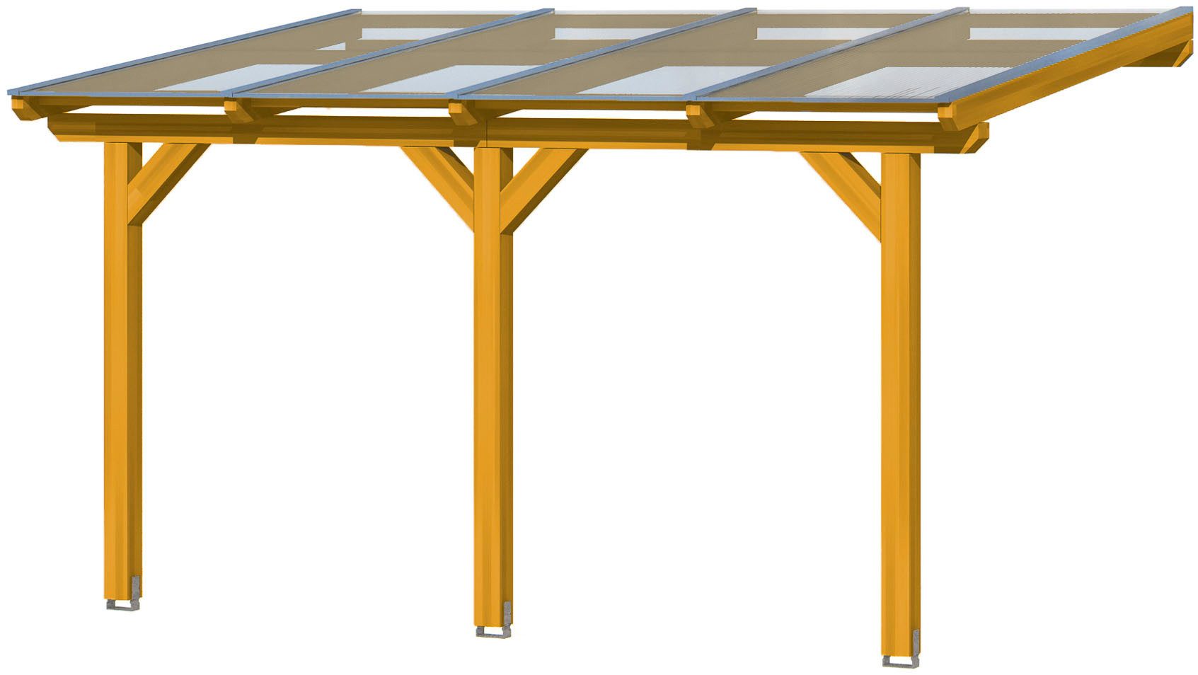 Skanholz Terrassendach Andria, BxT: 434x400 cm, Bedachung Doppelstegplatten, Leimholz