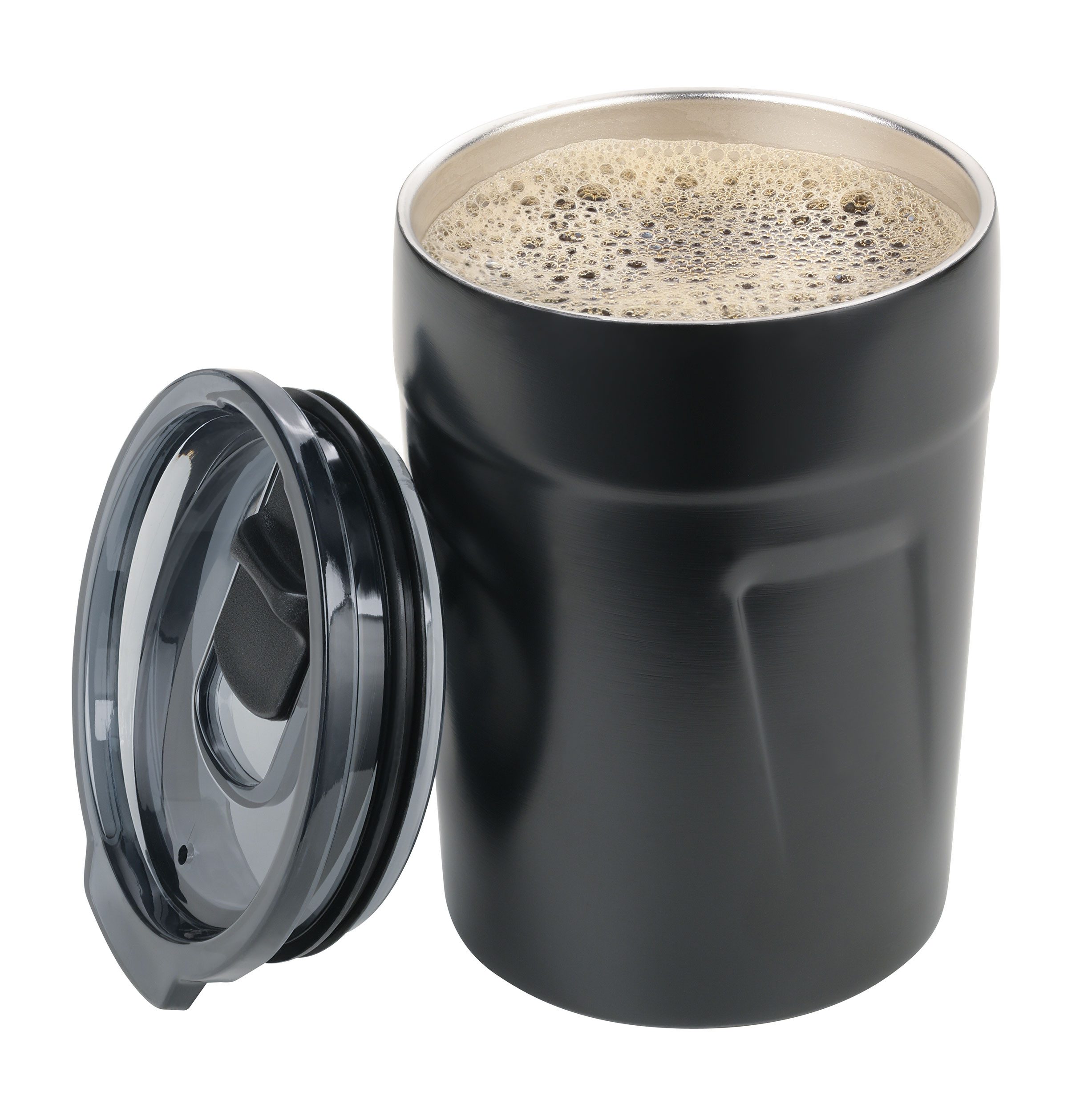 TROIKA Thermobecher ESPRESSO DOPPIO 160 ml – doppelwandiger Mini Coffee to go Becher, Edelstahl, BPA-freier Kunststoff, schwappsicher & nachhaltig