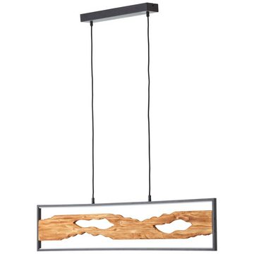 Lightbox Deckenleuchte, LED fest integriert, warmweiß, LED Hängelampe, 150 cm Höhe, höhenverstellbar, 2300 lm, warmweiß, Holz