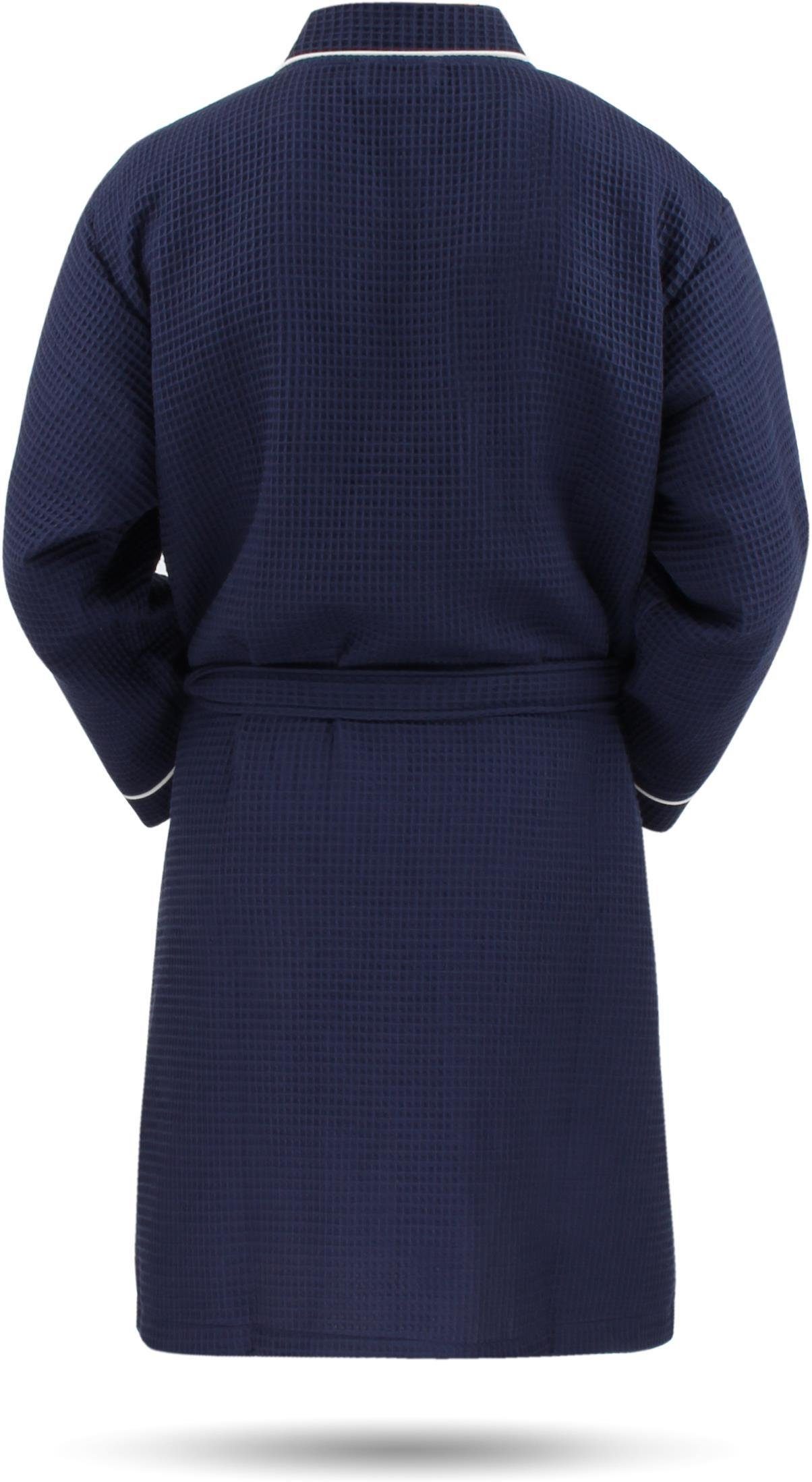 normani Herrenbademantel Herren Morgenmantel mit Waffel-Piqué Bali, 110, Ba günstig online kaufen