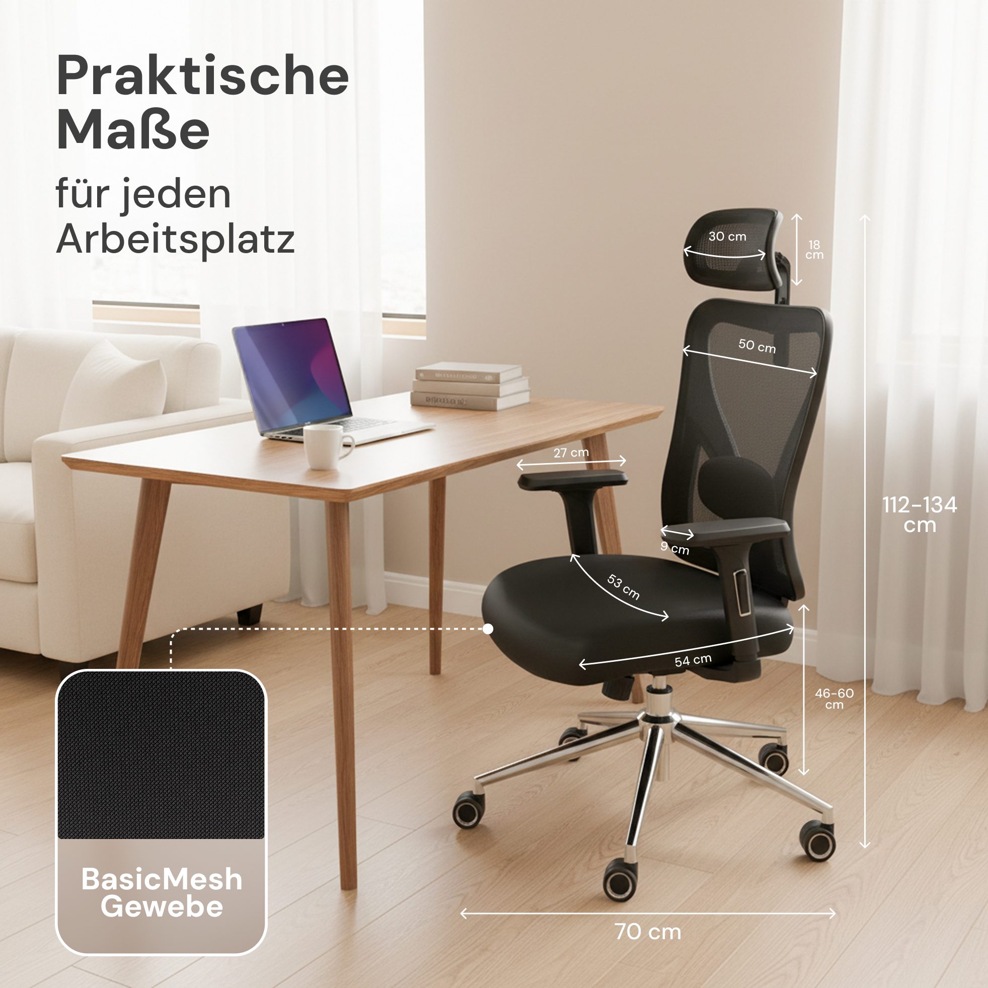 LUTIVO Bürostuhl, Schreibtischstuhl Ergonomisch & Gaming Stuhl (Schwarz) günstig online kaufen