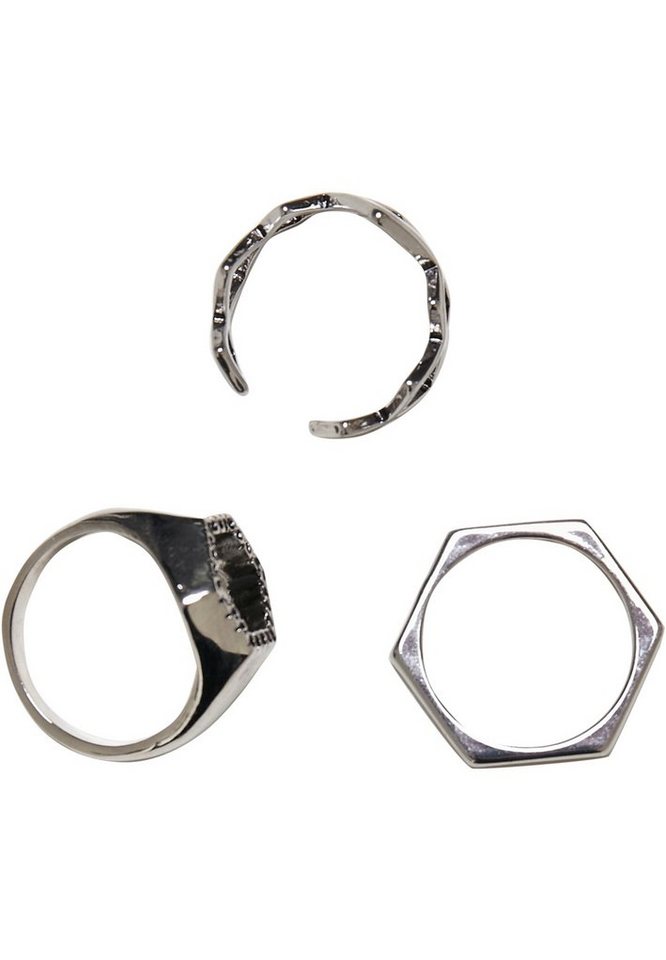 URBAN CLASSICS Schmuckset Accessoires Graphic Ring 3-Pack (1-tlg),  Qualitativ hohe Verarbeitung