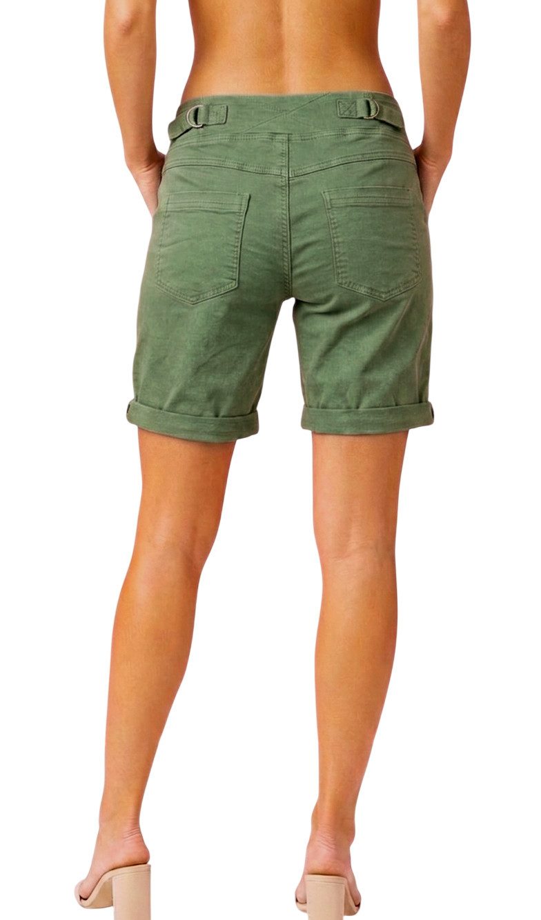 MELLY & CO Bermudas Baumwoll-Damen-Shorts im 5-Pocket-Style mit Tunnelzug & Stretch-Anteil Elastikbund mit Tunnelzug