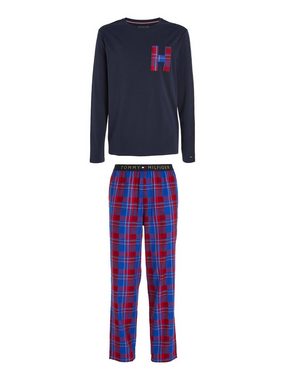 Tommy Hilfiger Underwear Pyjama LS PANT SLIPPERS SET FLANNEL (Set, 3 tlg., Pyjama + Slipper) im Karo-Design