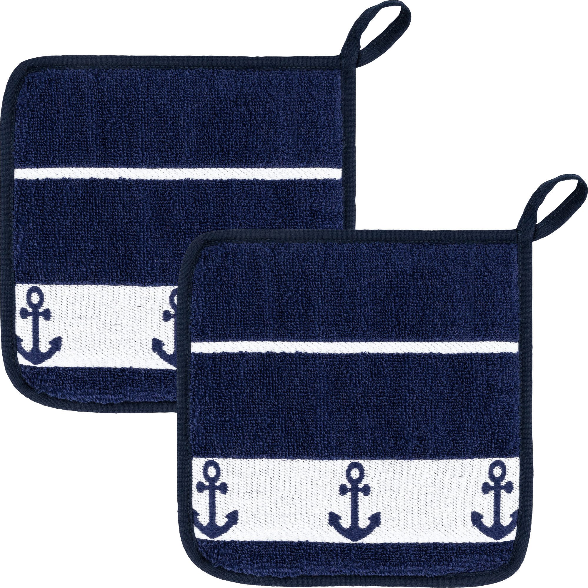 Kracht Kochschürze Topflappen "Anker" 2er-Pack, Frottier Motiv günstig online kaufen